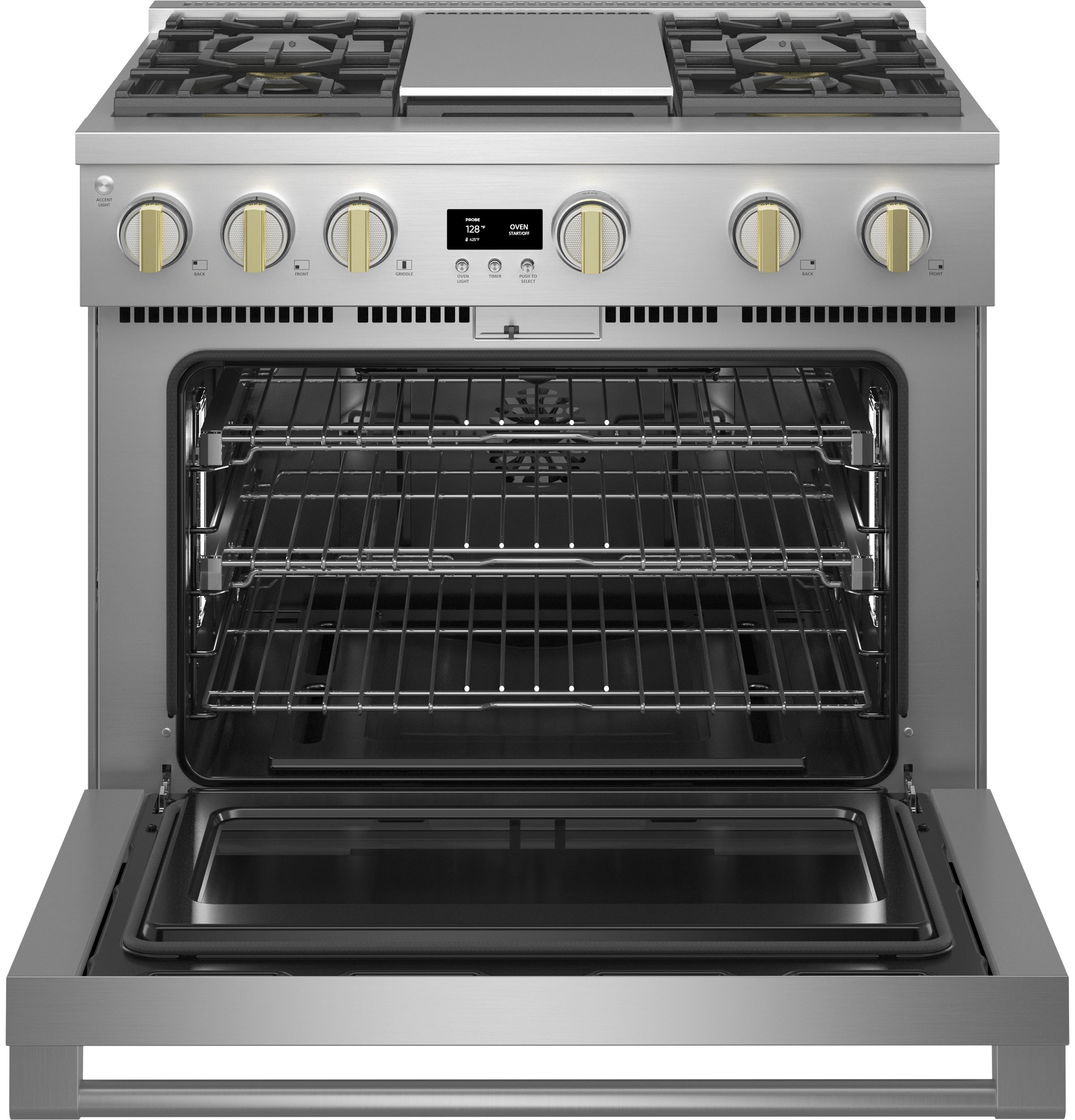 Monogram 36" All Gas Professional Range with 4 Burners and Griddle ZGP364NDTSS