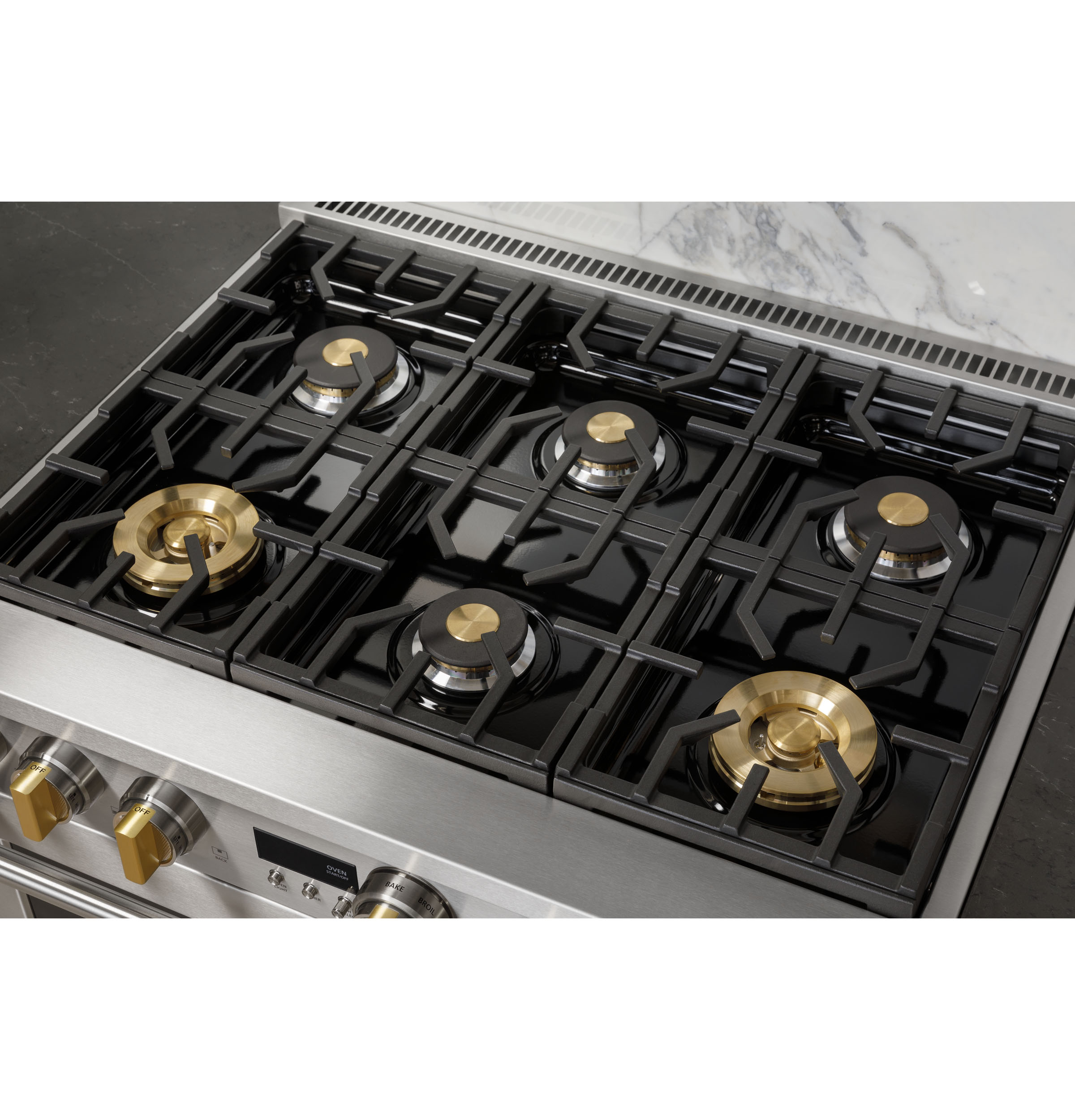 Monogram 36" All Gas Professional Range with 4 Burners and Griddle ZGP364NDTSS
