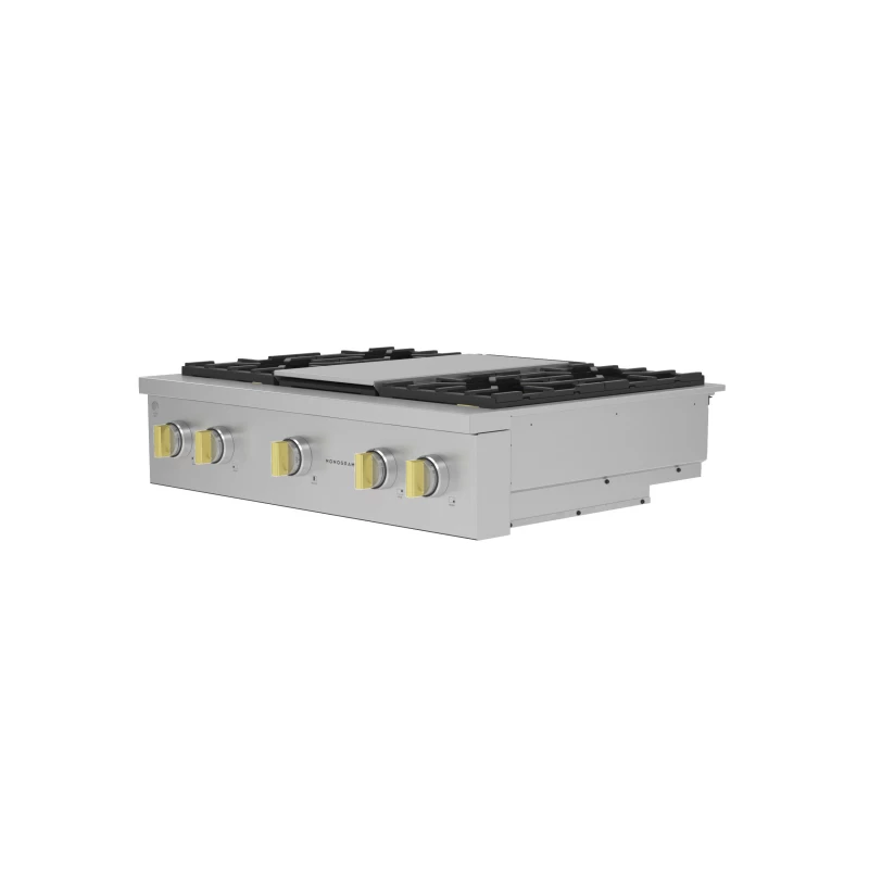 Monogram 36" Professional Gas Rangetop with 4 Burners and Griddle ZGU364NDTSS