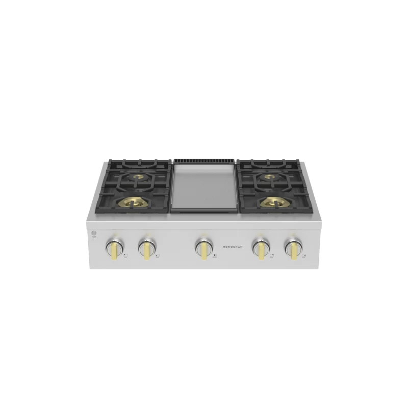 Monogram 36" Professional Gas Rangetop with 4 Burners and Griddle ZGU364NDTSS