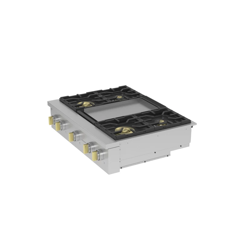 Monogram 36" Professional Gas Rangetop with 4 Burners and Griddle ZGU364NDTSS