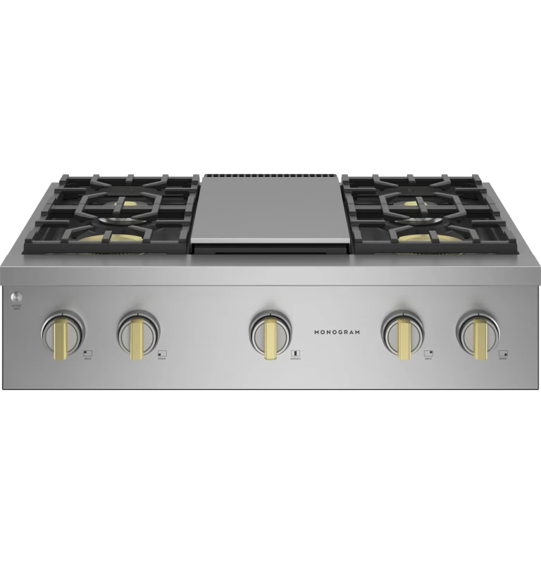 Monogram Monogram 36" Professional Gas Rangetop with 4 Burners and Griddle Stainless Steel ZGU364NDTSS Picture 1