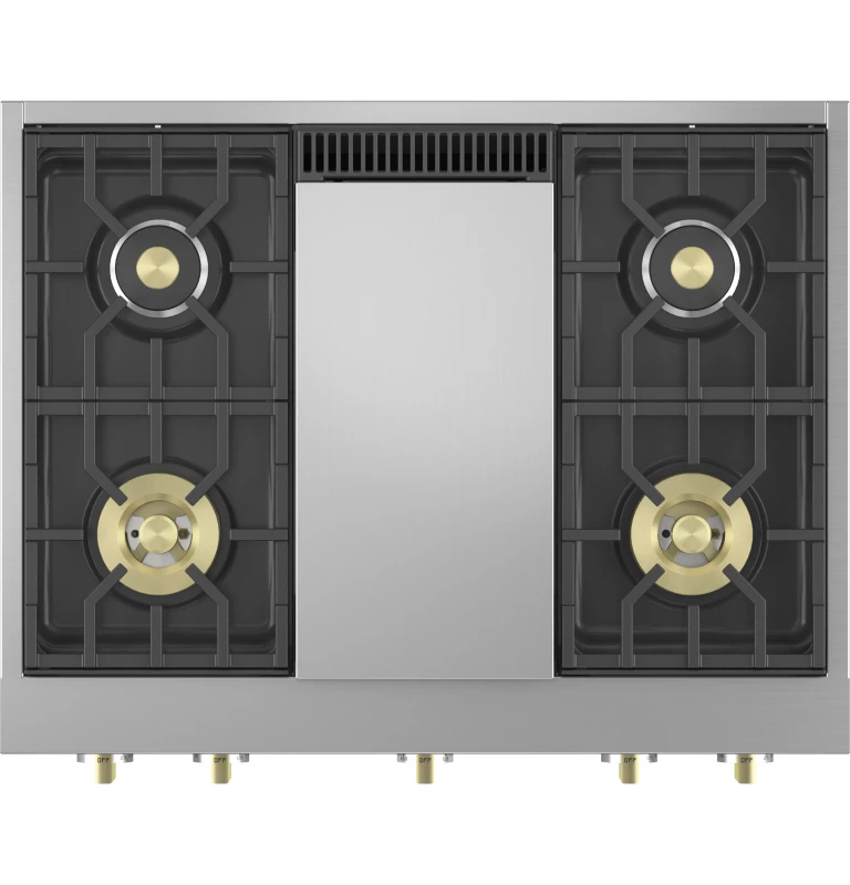 Monogram 36" Professional Gas Rangetop with 4 Burners and Griddle ZGU364NDTSS