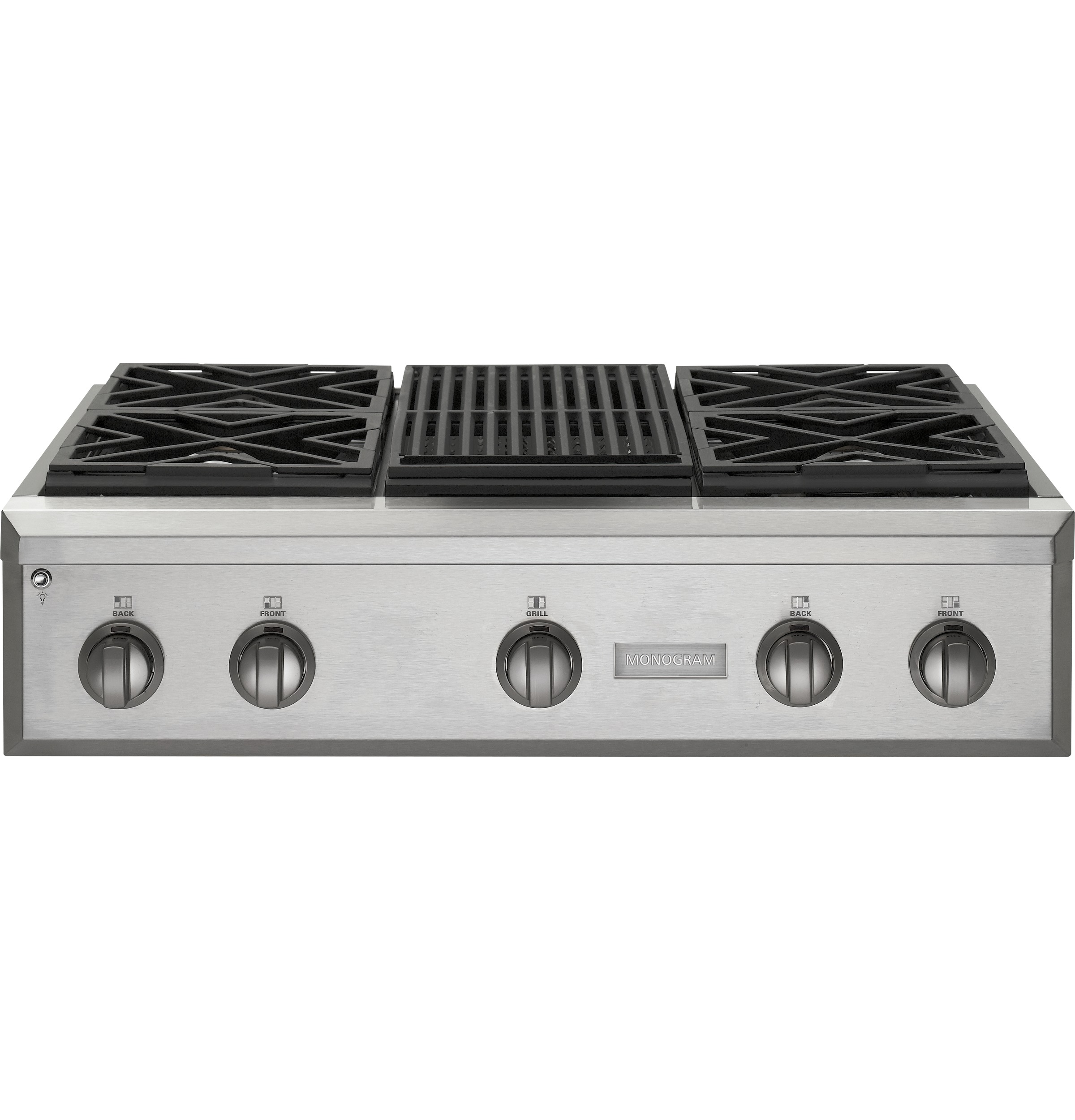 Monogram® 36" Professional Gas Rangetop with 4 Burners and Grill (Natural Gas) ZGU364NRPSS