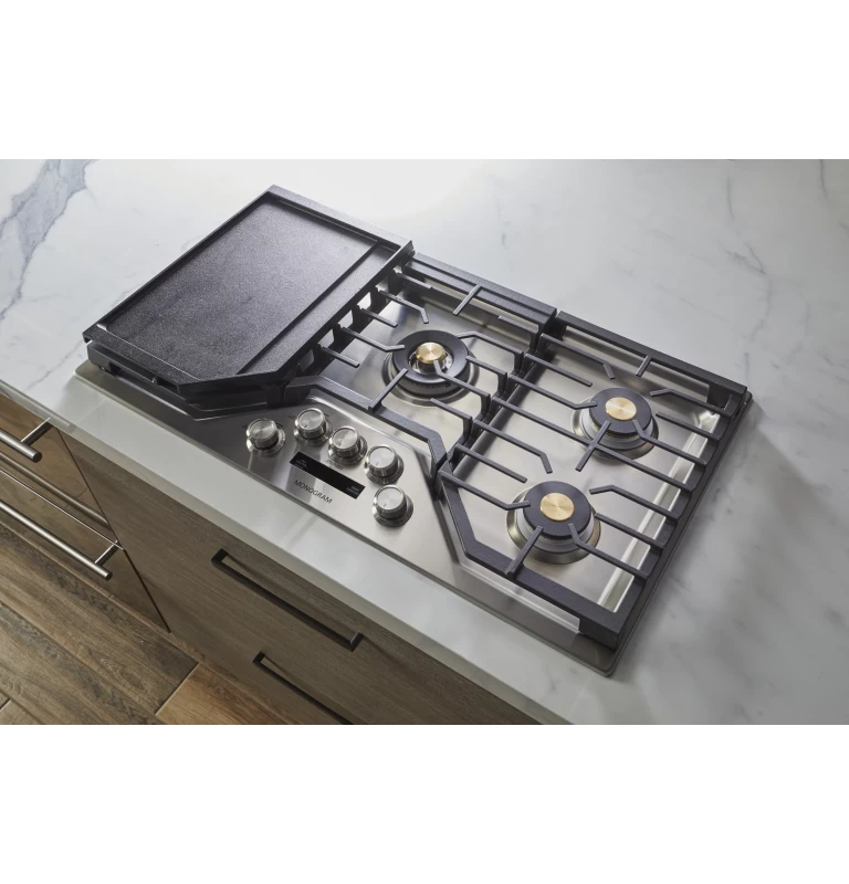 Monogram 36" Deep-Recessed Gas Cooktop ZGU36ESLSS