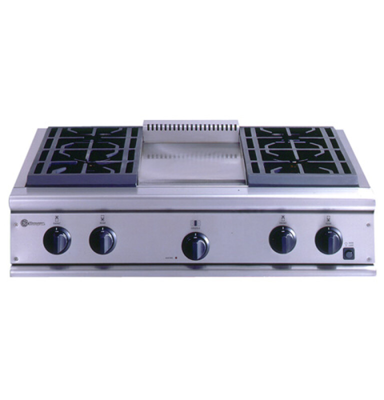 GE Monogram® 36" Professional Gas Cooktop with 4 Burners and Griddle (Natural Gas) ZGU36N4DDSS
