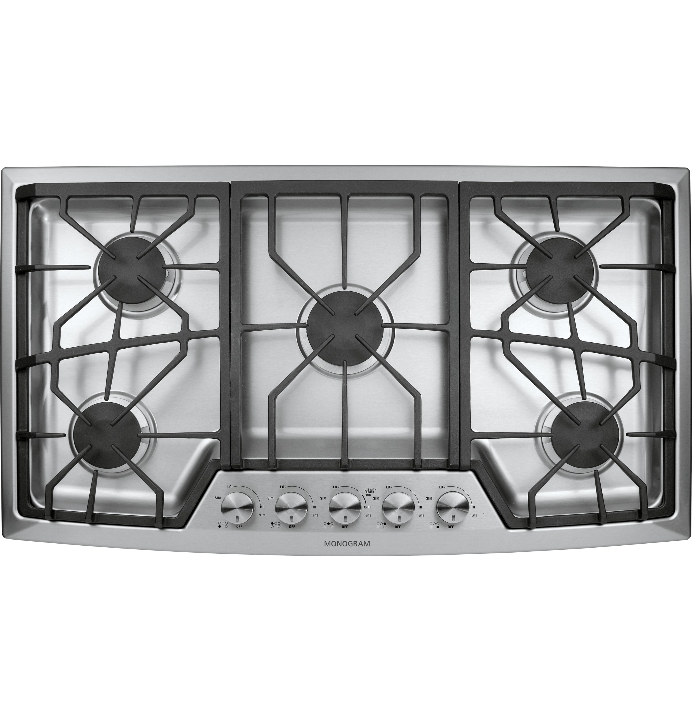 Monogram 36" Stainless Steel Gas Cooktop (Natural Gas) ZGU385NSMSS