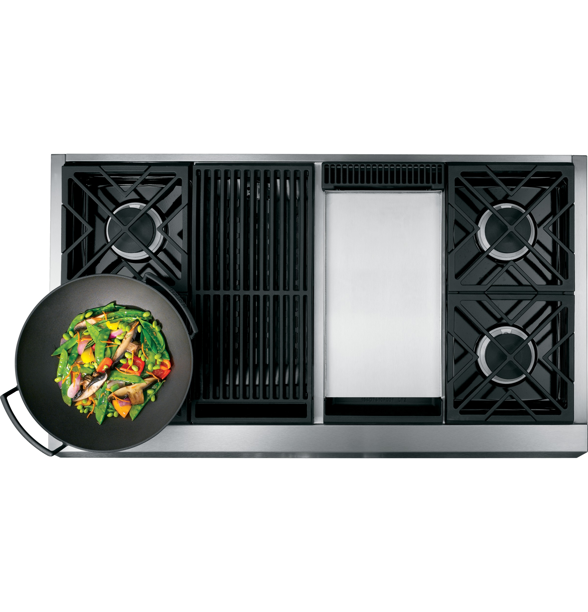 GE Monogram® 48" Professional Gas Rangetop with 4 Burners, Grill, and Griddle( Liquid Propane) ZGU484LGPSS