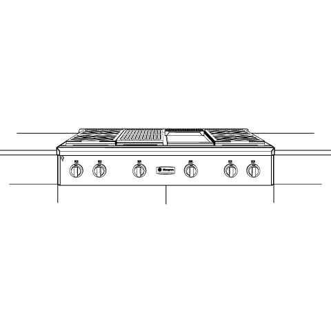 GE Monogram® 48" Professional Gas Rangetop with 4 Burners, Grill, and Griddle( Liquid Propane) ZGU484LGPSS
