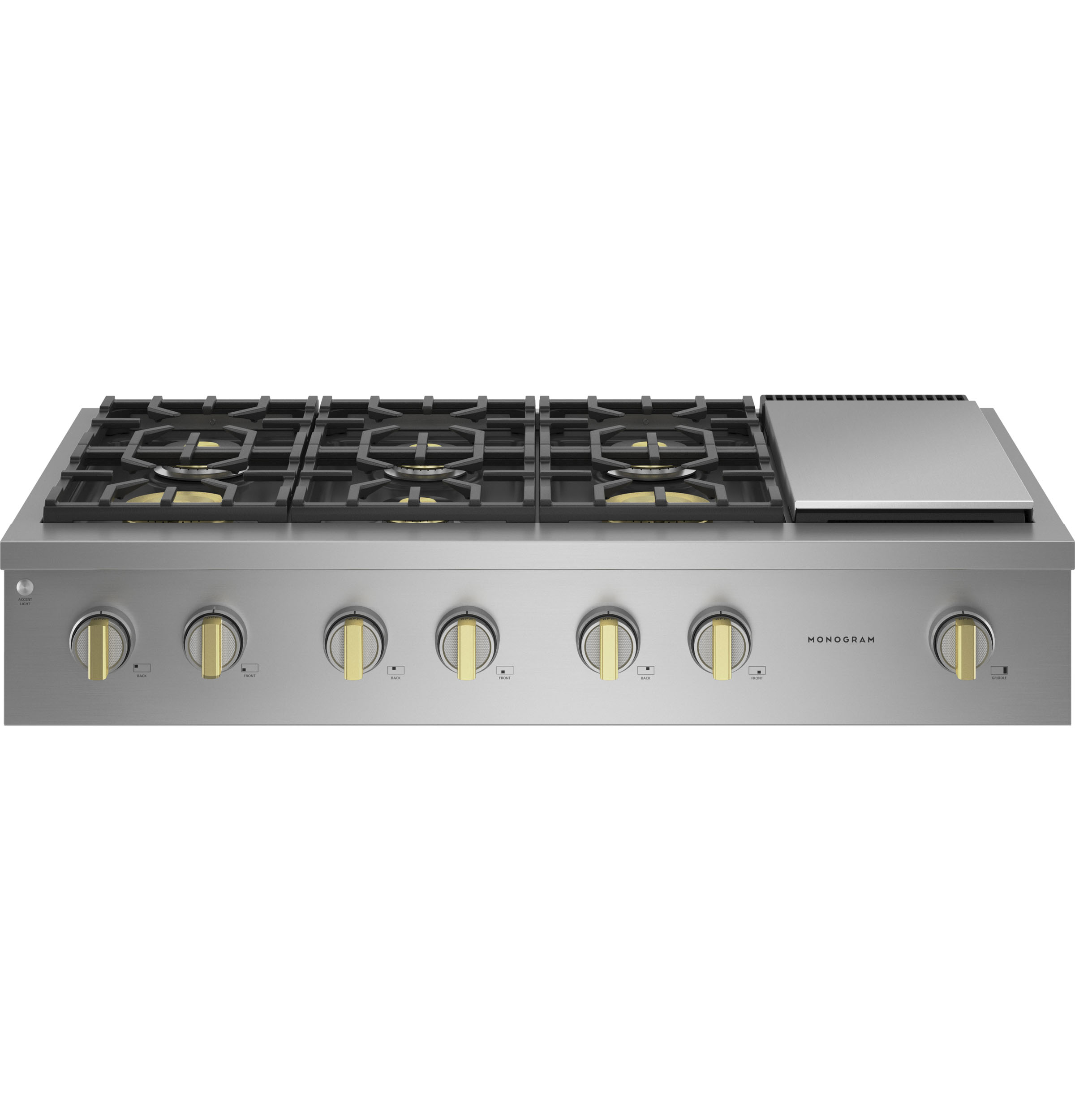Monogram 48" Professional Gas Rangetop with 6 Burners and Griddle ZGU486NDTSS