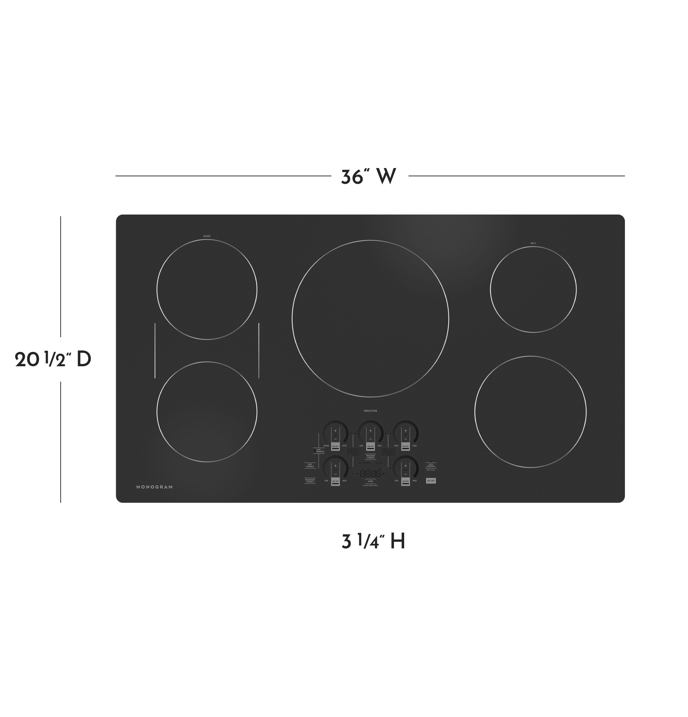 Monogram ENERGY STAR® 36" Induction Cooktop ZHU36RDTBB