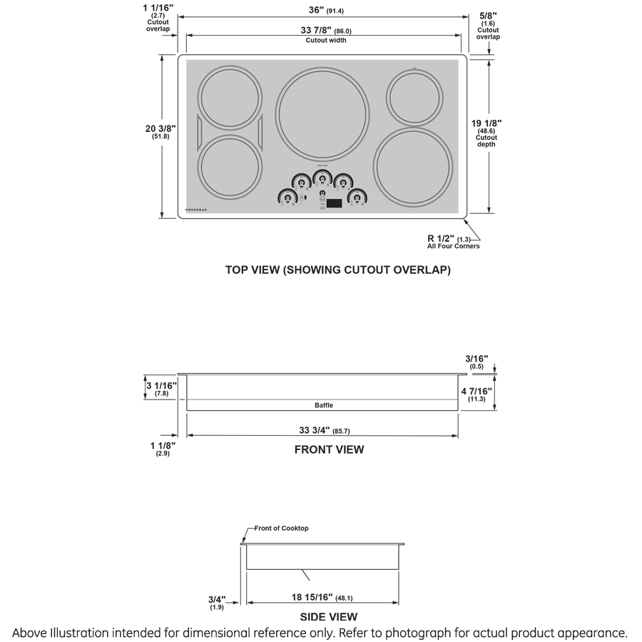 Monogram 36" Induction Cooktop ZHU36RSPSS