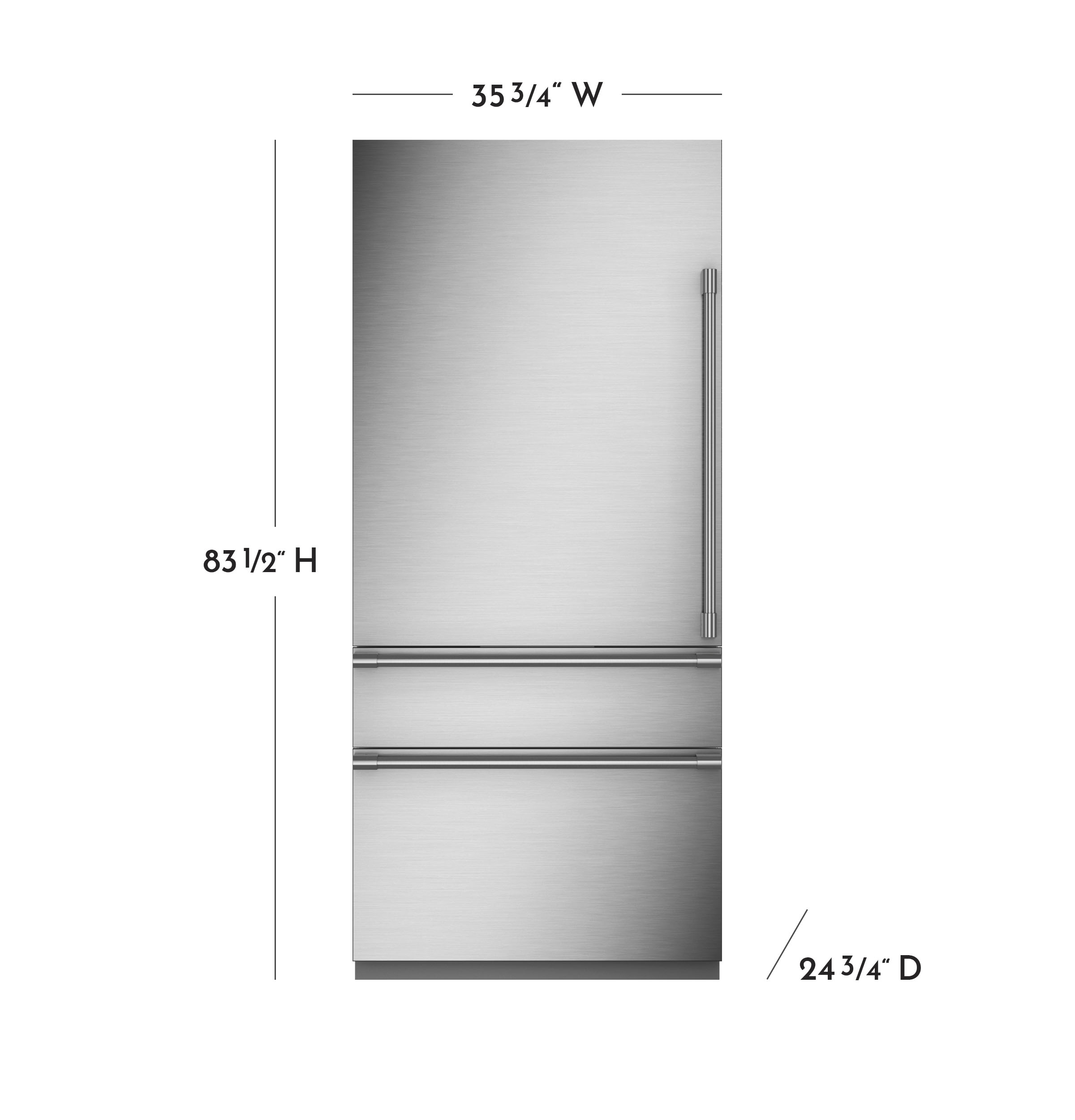 Monogram 36" Panel-Ready Premium Integrated Bottom-Left Hinge ZIC363IPVLH