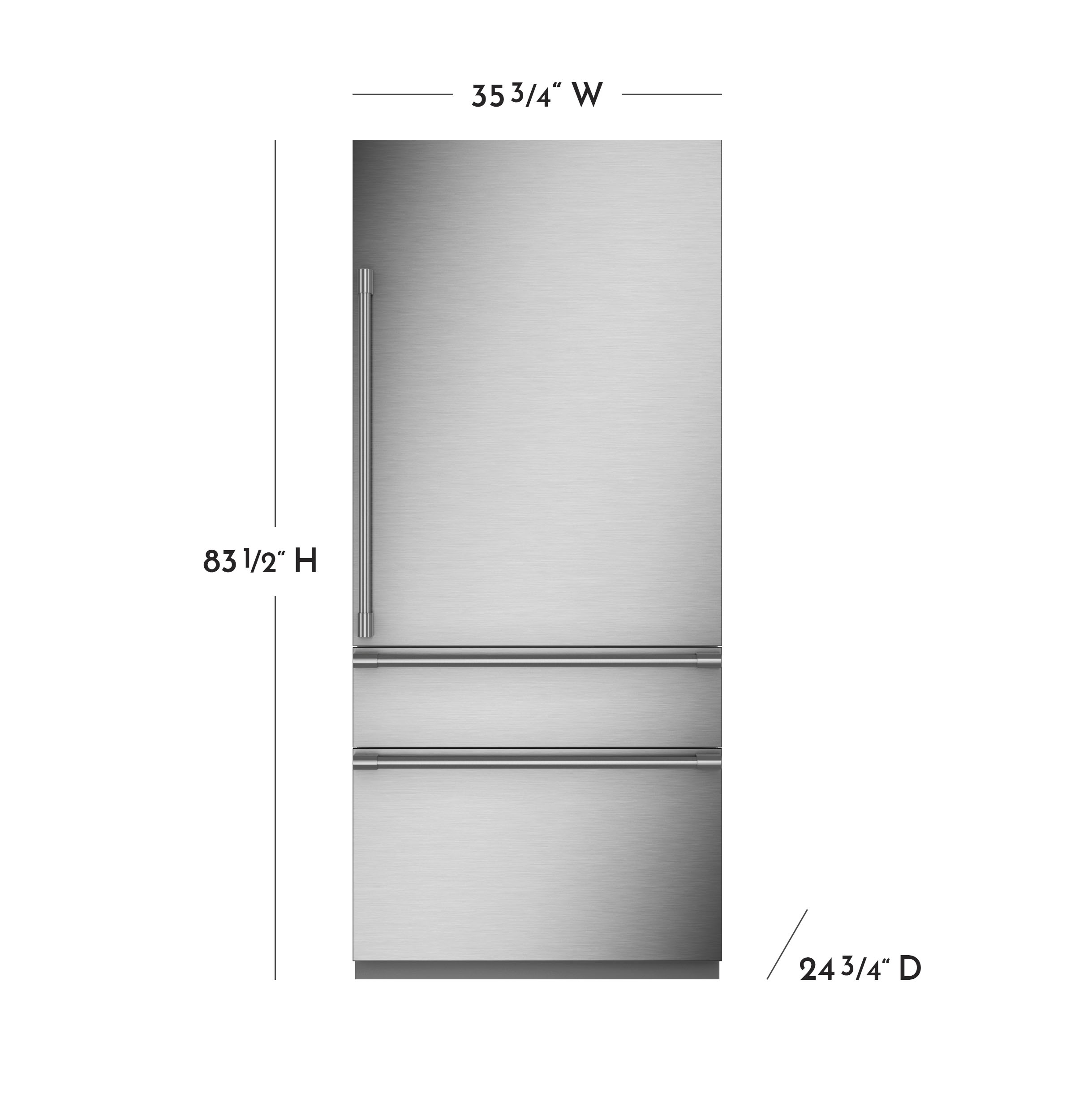 Monogram 36" Panel-Ready Integrated Bottom-Freezer Refrigerator- Right Hinge ZIC363NBVRH