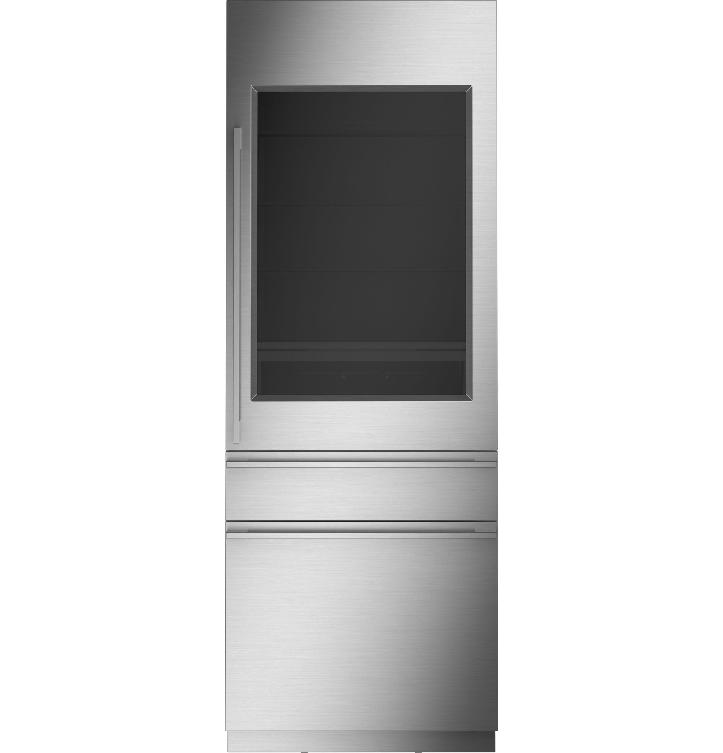Monogram 30" Panel-Ready Integrated Glass-Door Refrigerator for Single or Dual Installation ZIK303NPPII