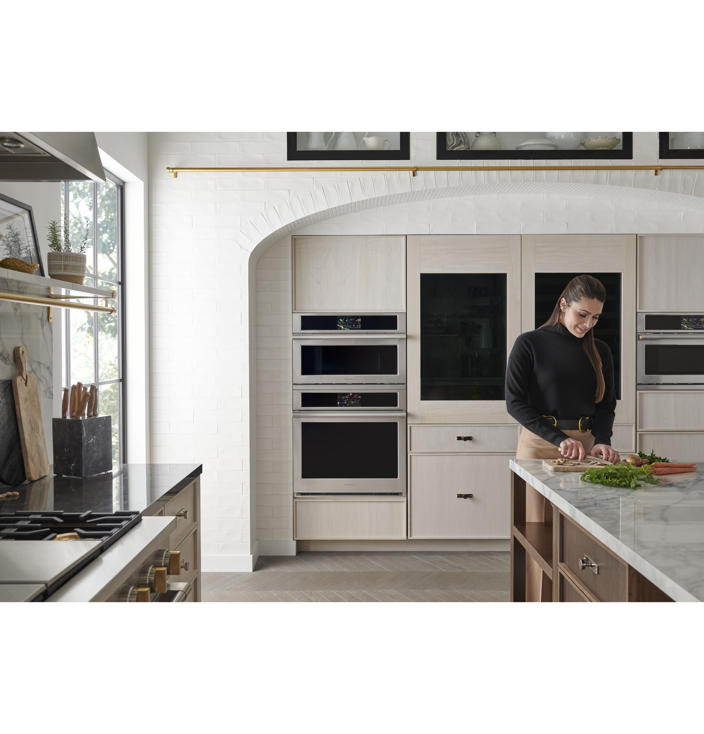 Monogram 30" Panel-Ready Integrated Glass-Door Refrigerator for Single or Dual Installation ZIK303NPPII