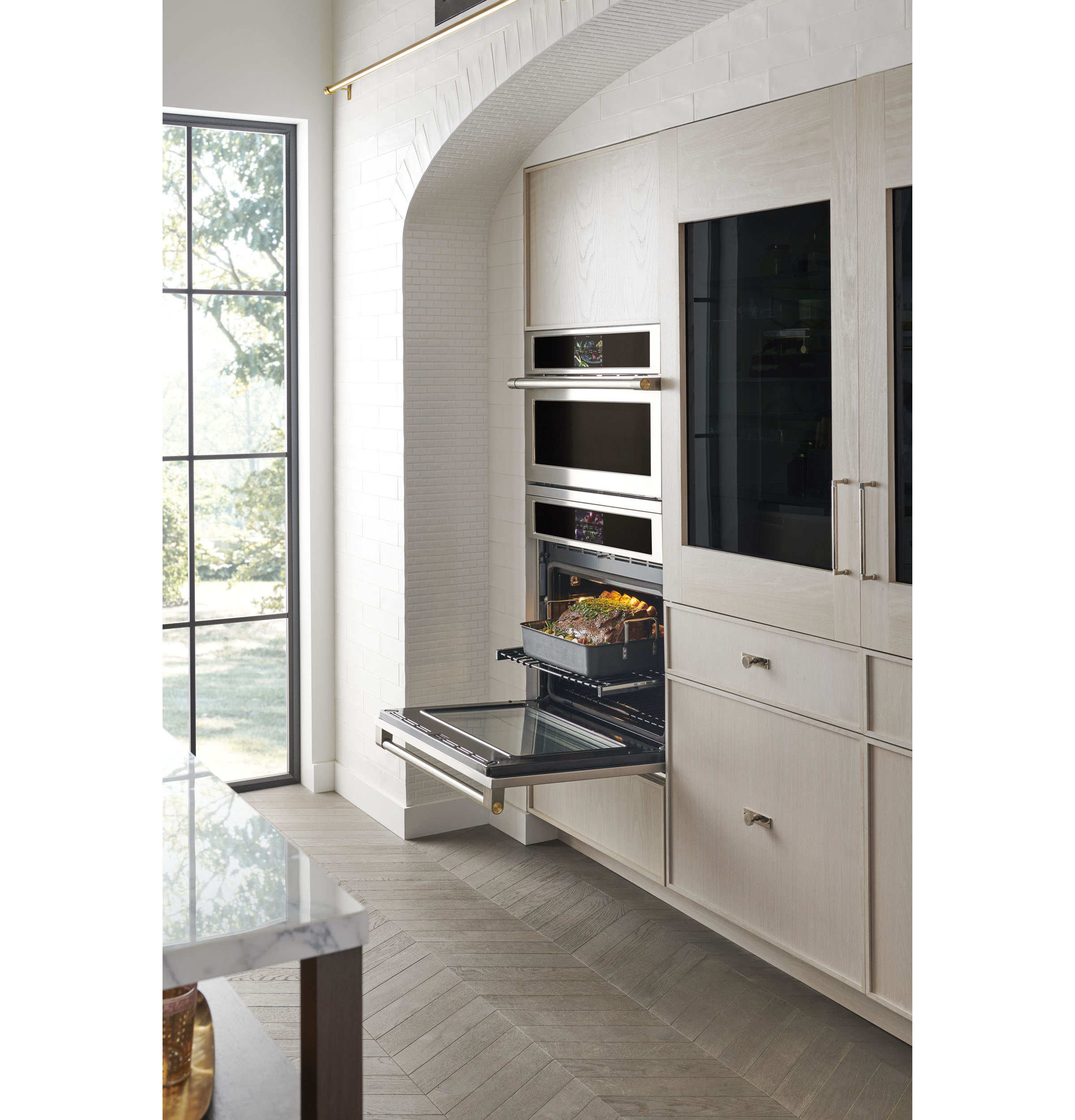Monogram 30" Panel-Ready Integrated Glass-Door Refrigerator for Single or Dual Installation ZIK303NPPII