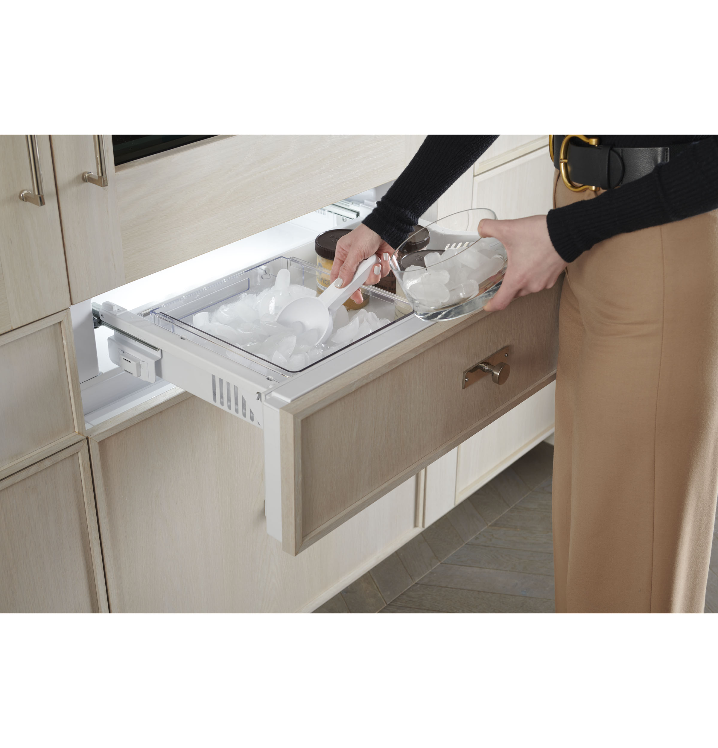 Monogram 30" Panel-Ready Integrated Glass-Door Refrigerator for Single or Dual Installation ZIK303NPPII