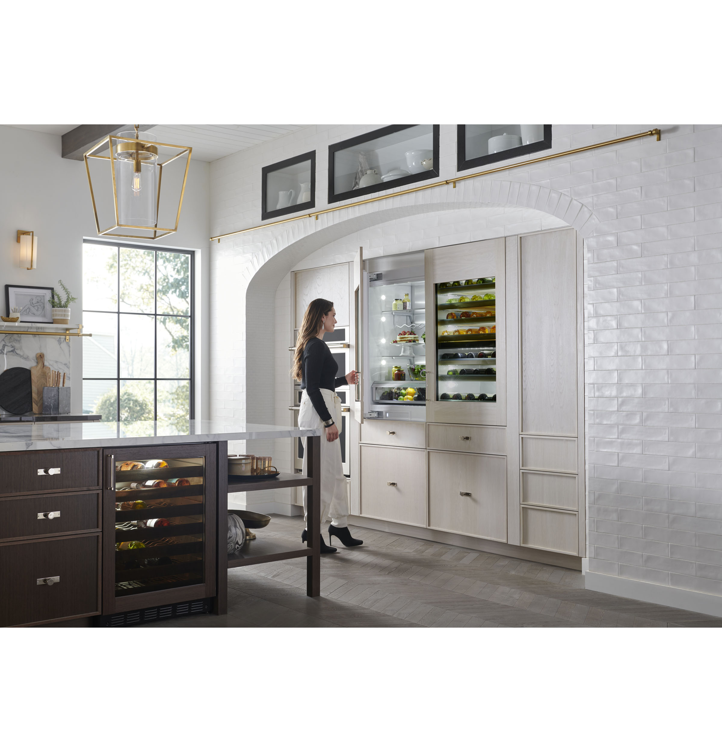 Monogram 30" Panel-Ready Integrated Glass-Door Refrigerator for Single or Dual Installation ZIK303NPPII