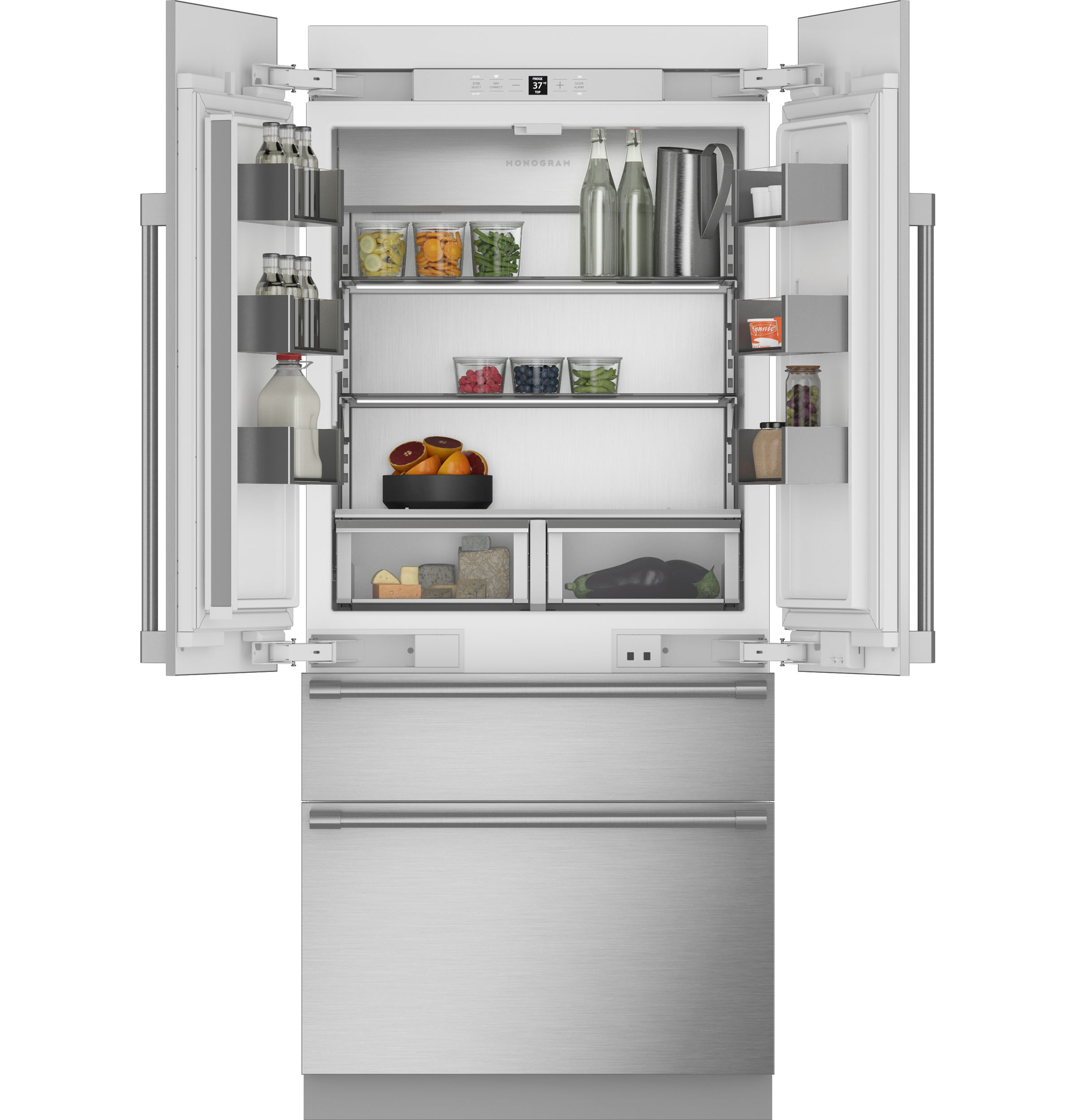 Monogram 36" Panel-Ready Premium Integrated French-Door Refrigerator ZIP364IPVII