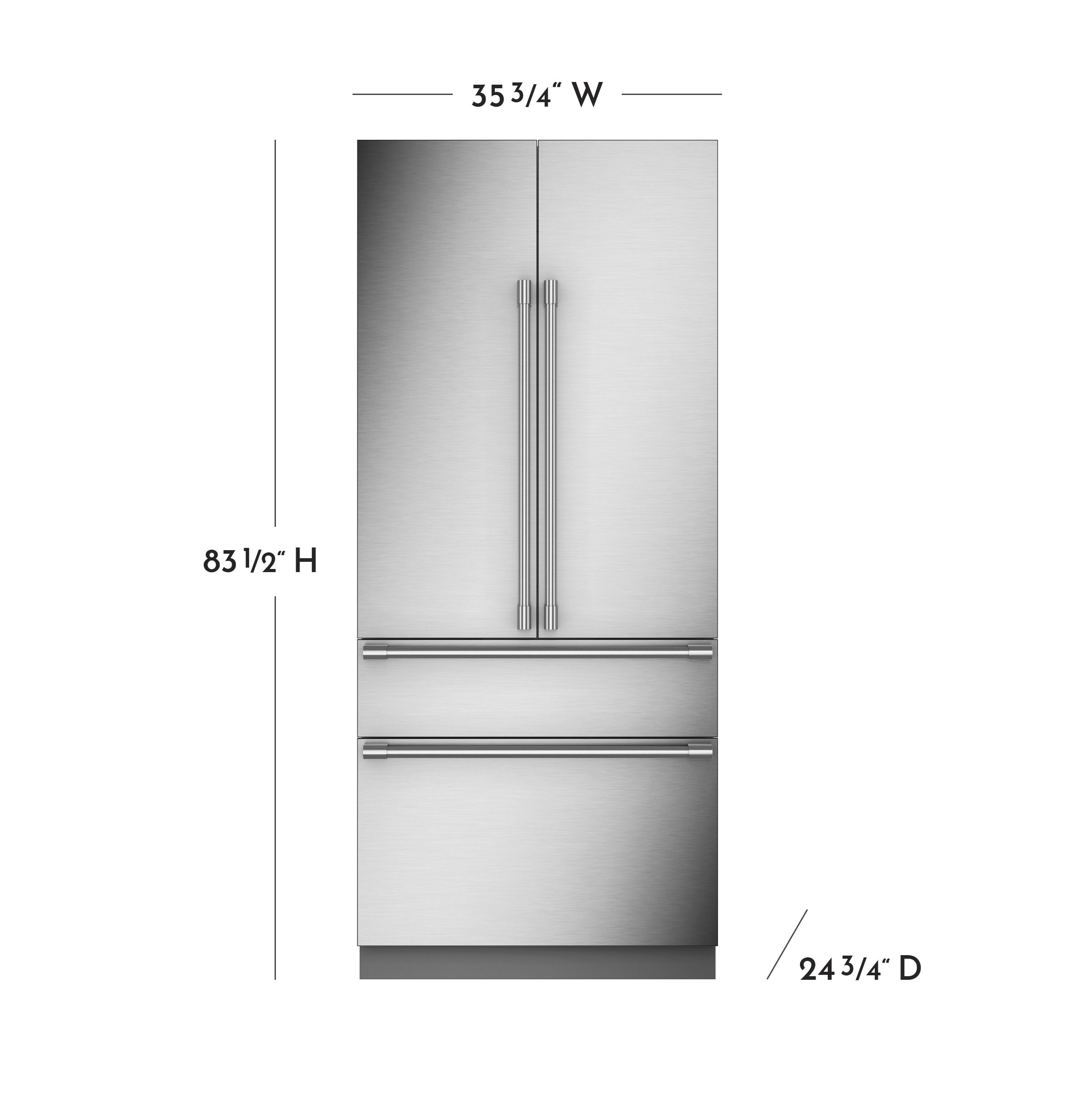 Monogram 36" Panel-Ready Premium Integrated French-Door Refrigerator ZIP364IPVII