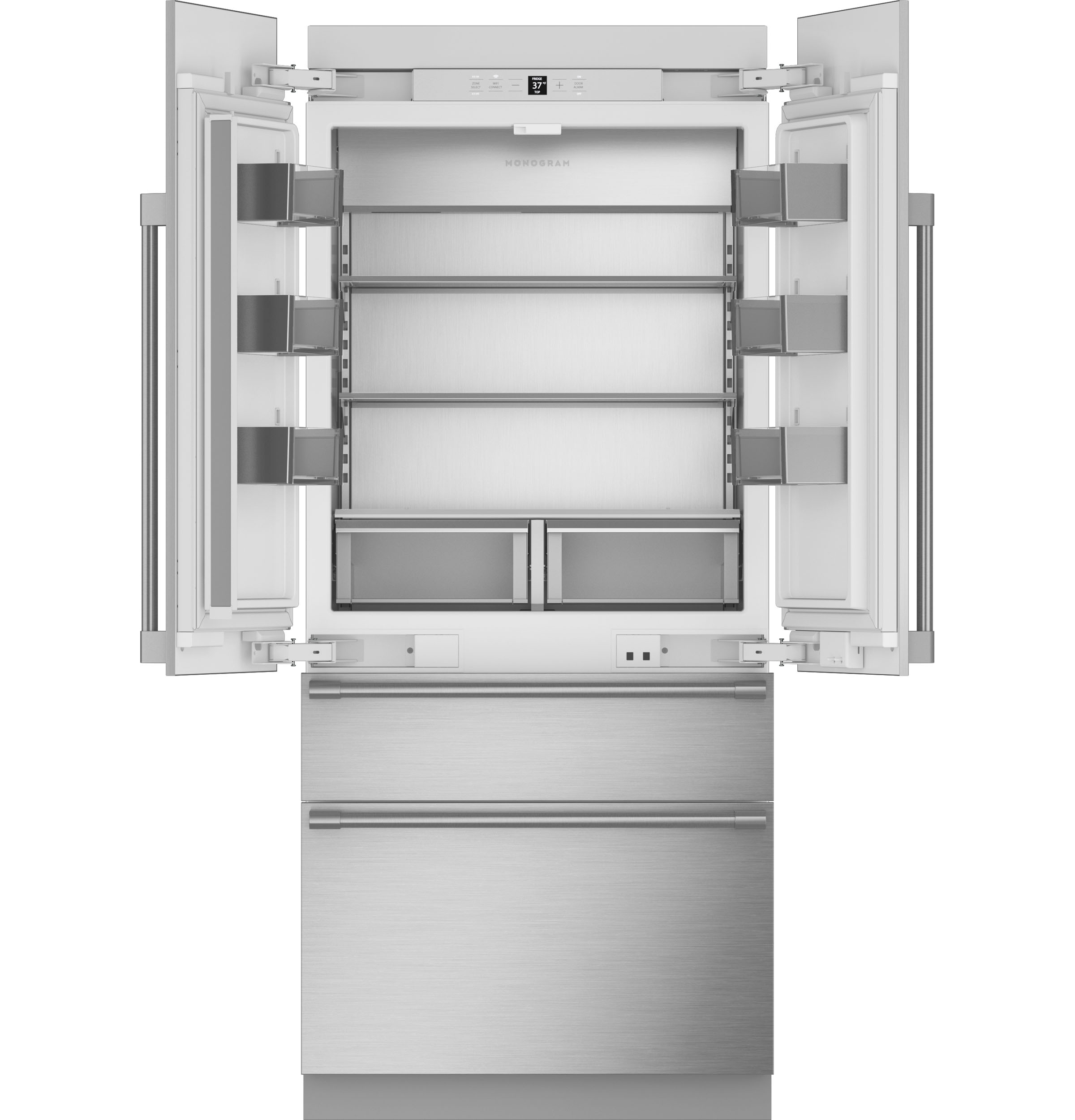 Monogram 36" Panel-Ready Integrated French-Door Refrigerator ZIP364NBVII