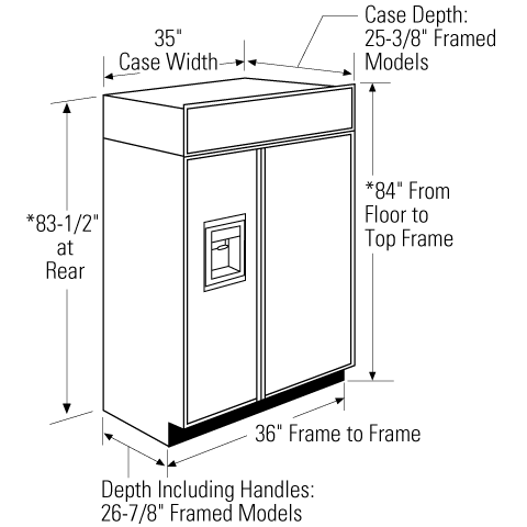 Monogram 36" Panel-Ready Built-In Side-by-Side Refrigerator with Dispenser ZISB360DNII