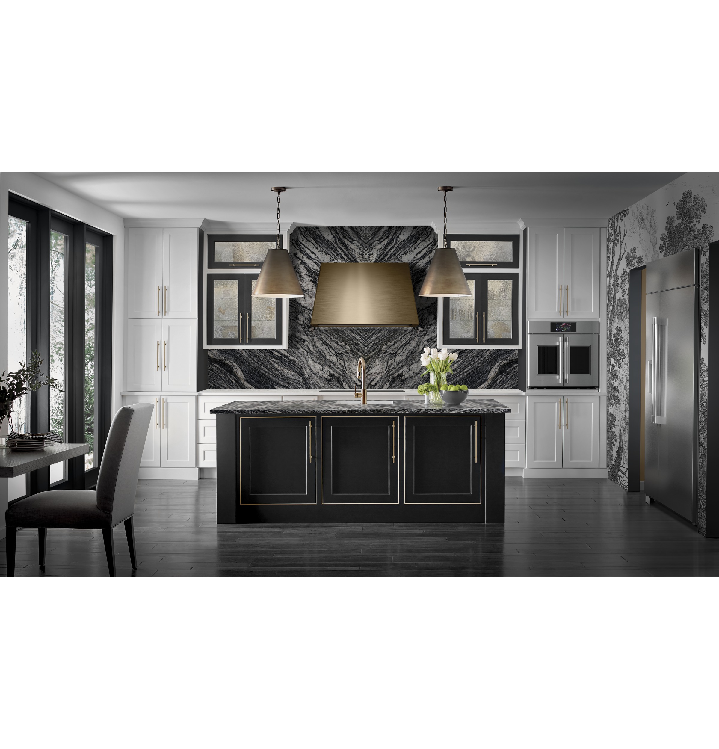 Monogram 48" Built-In Side-by-Side Refrigerator with Dispenser ZISS480DNSS