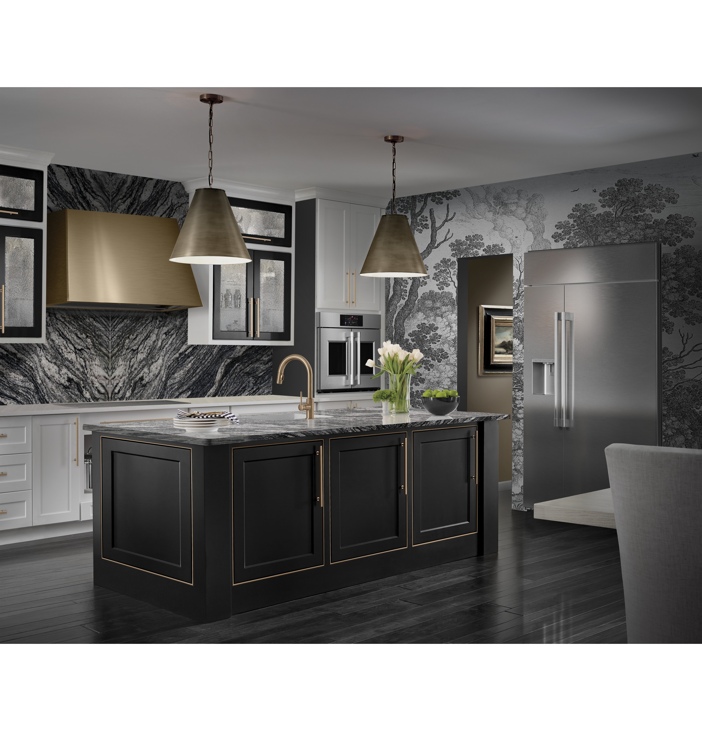 Monogram 48" Built-In Side-by-Side Refrigerator with Dispenser ZISS480DNSS