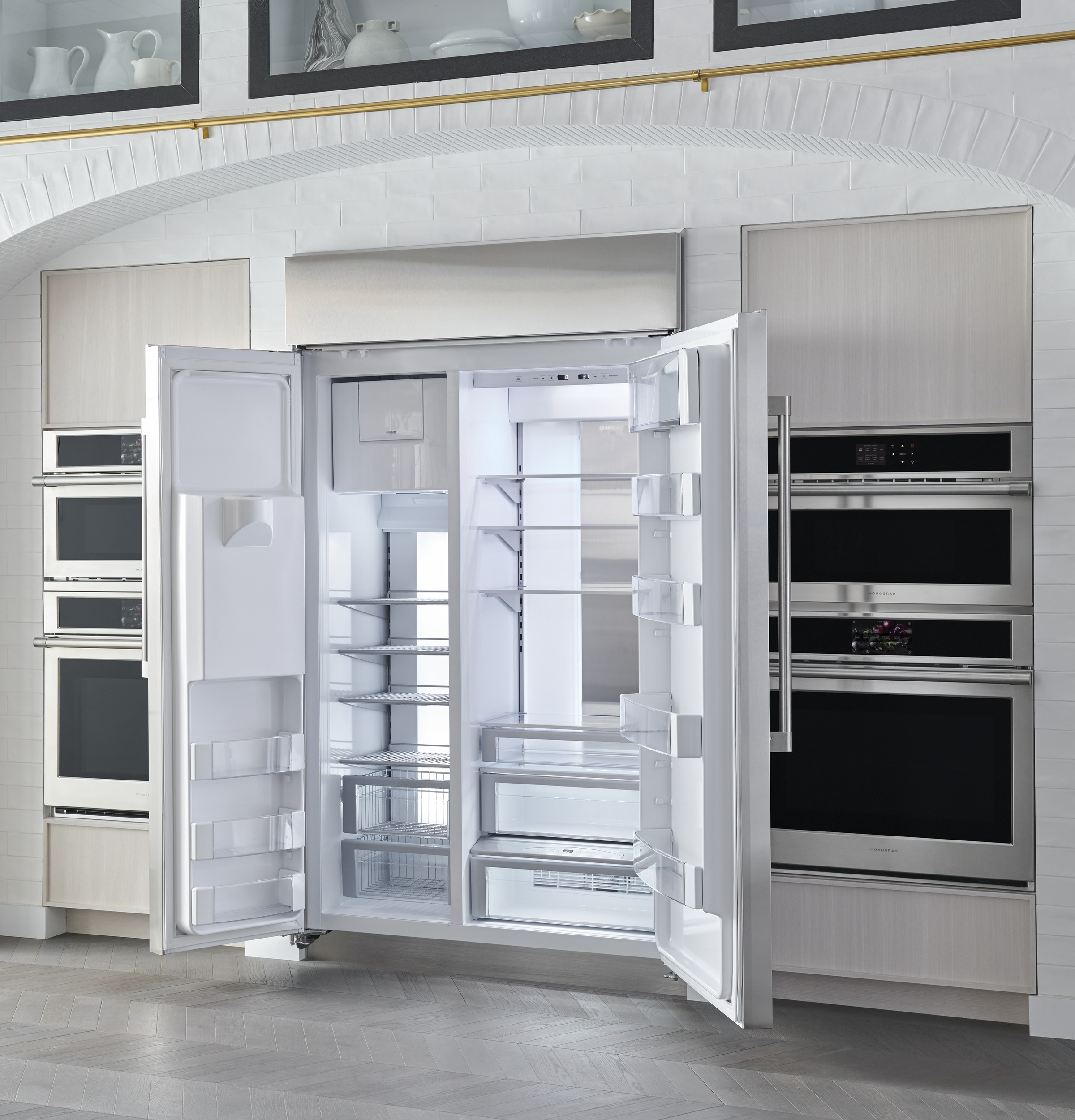 Monogram 48" Built-In Side-by-Side Refrigerator with Dispenser ZISS480DNSS