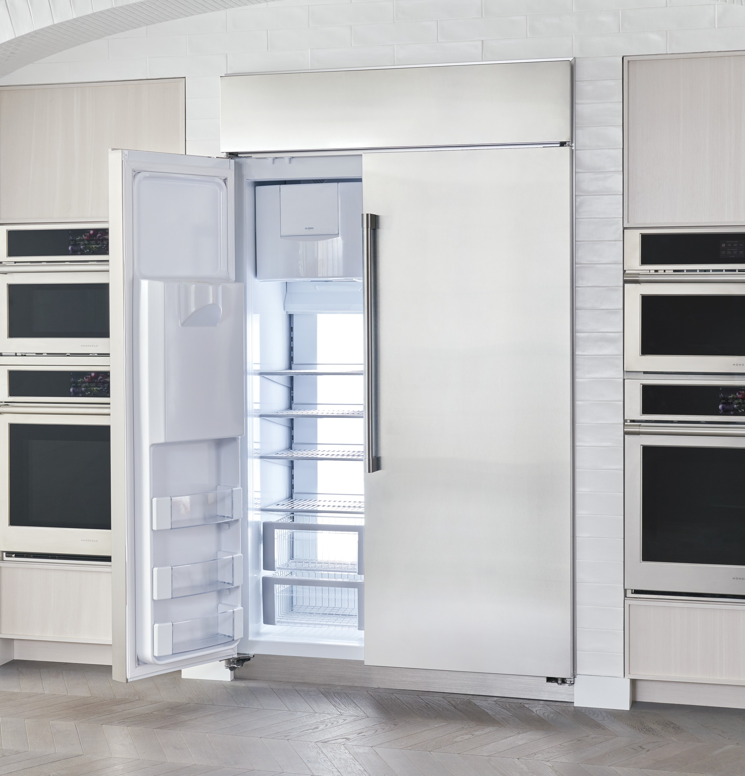 Monogram 48" Built-In Side-by-Side Refrigerator with Dispenser ZISS480DNSS