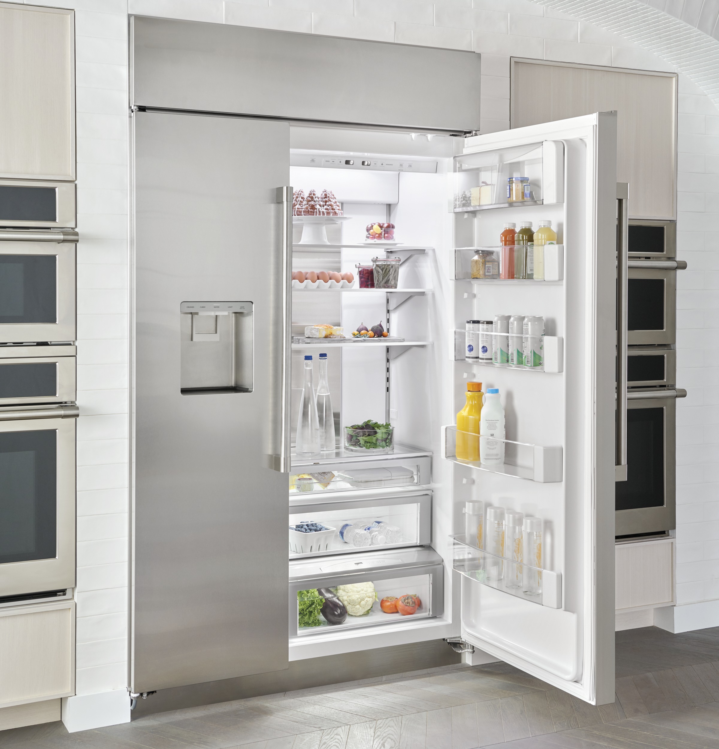 Monogram 48" Built-In Side-by-Side Refrigerator with Dispenser ZISS480DNSS