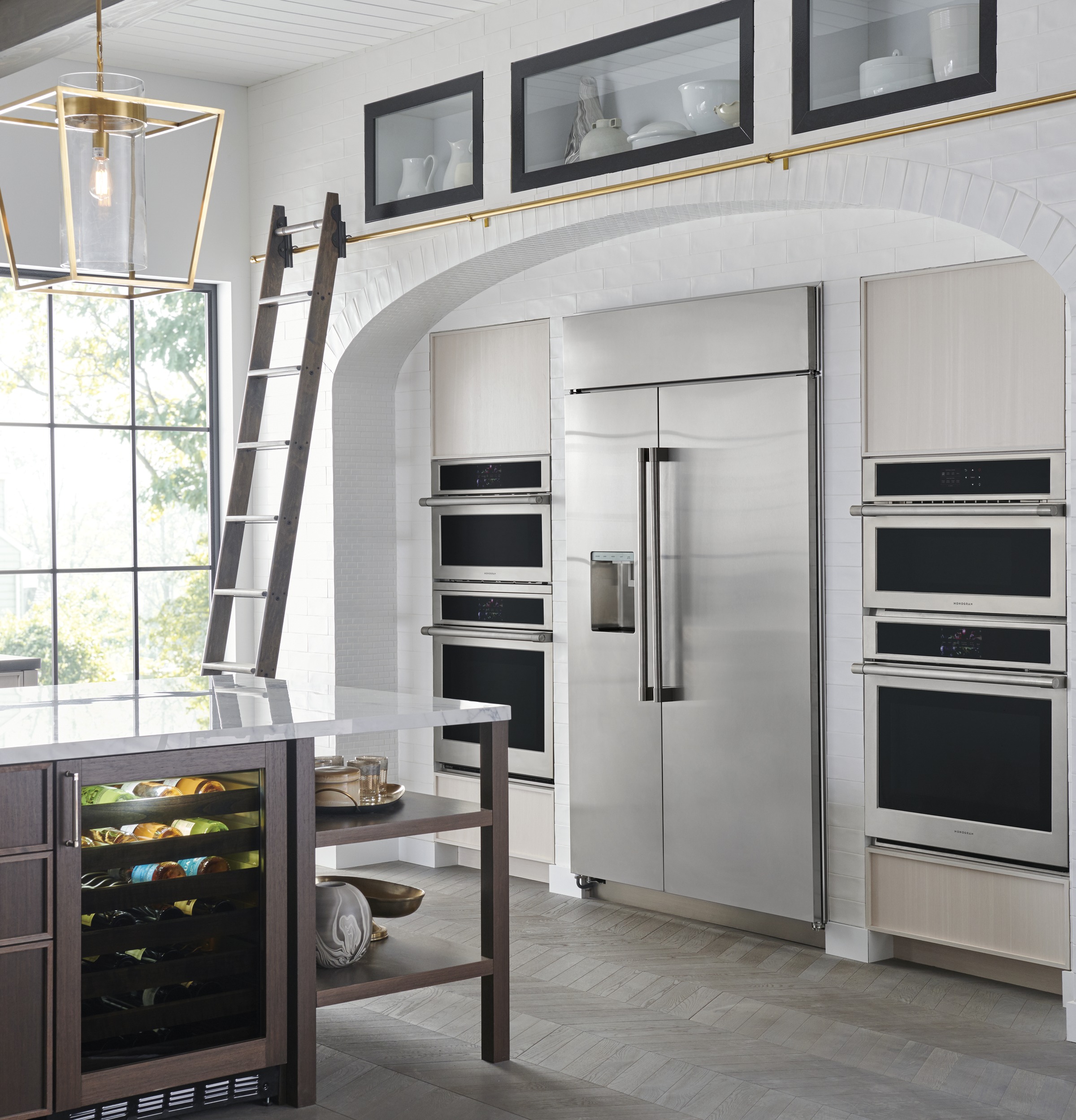 Monogram 48" Built-In Side-by-Side Refrigerator with Dispenser ZISS480DNSS