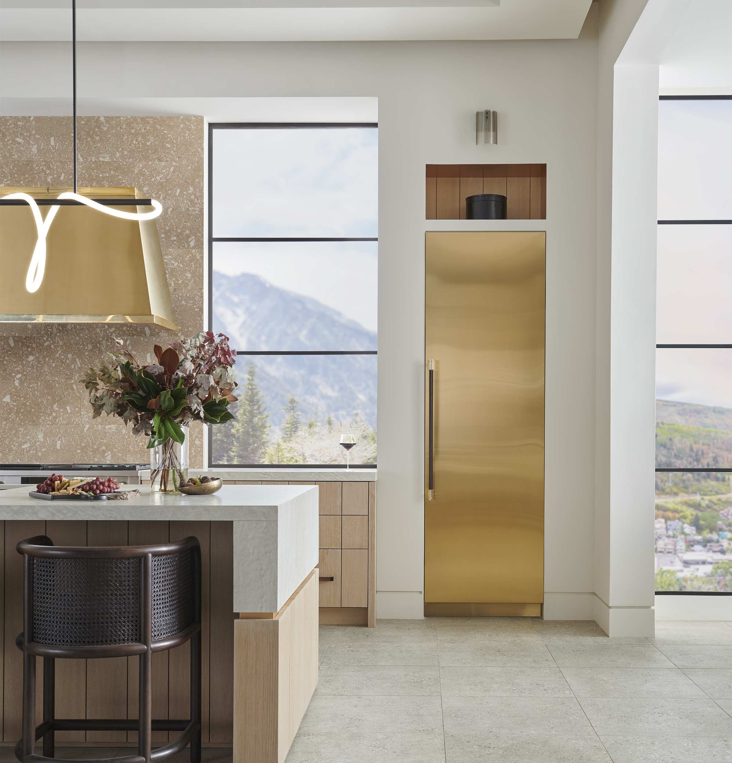 Monogram 30" RH Column Panel Brass Designer Collection ZK1BN304VRH