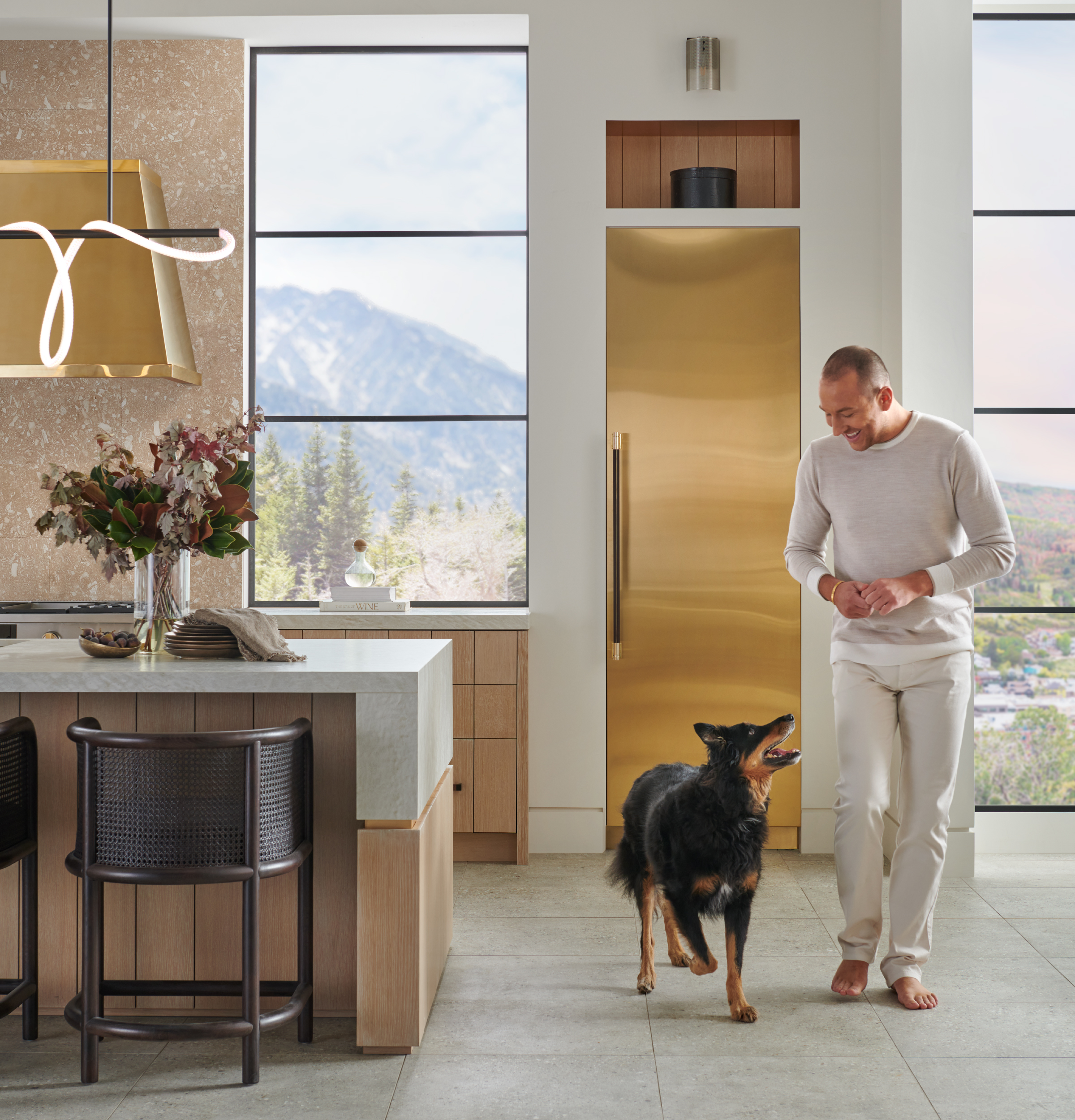 Monogram 30" RH Column Panel Brass Designer Collection ZK1BN304VRH