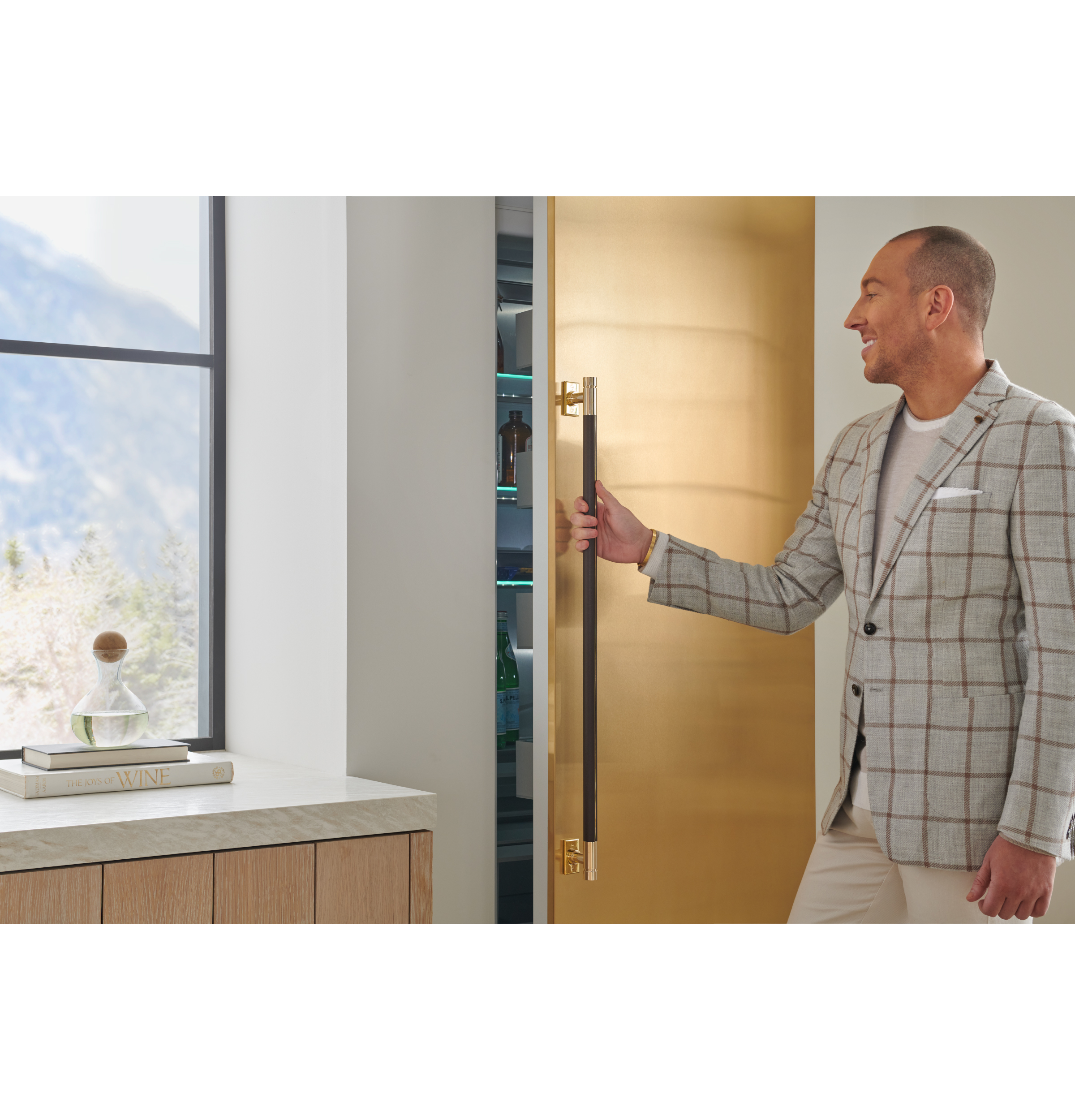 Monogram 30" RH Column Panel Brass Designer Collection ZK1BN304VRH