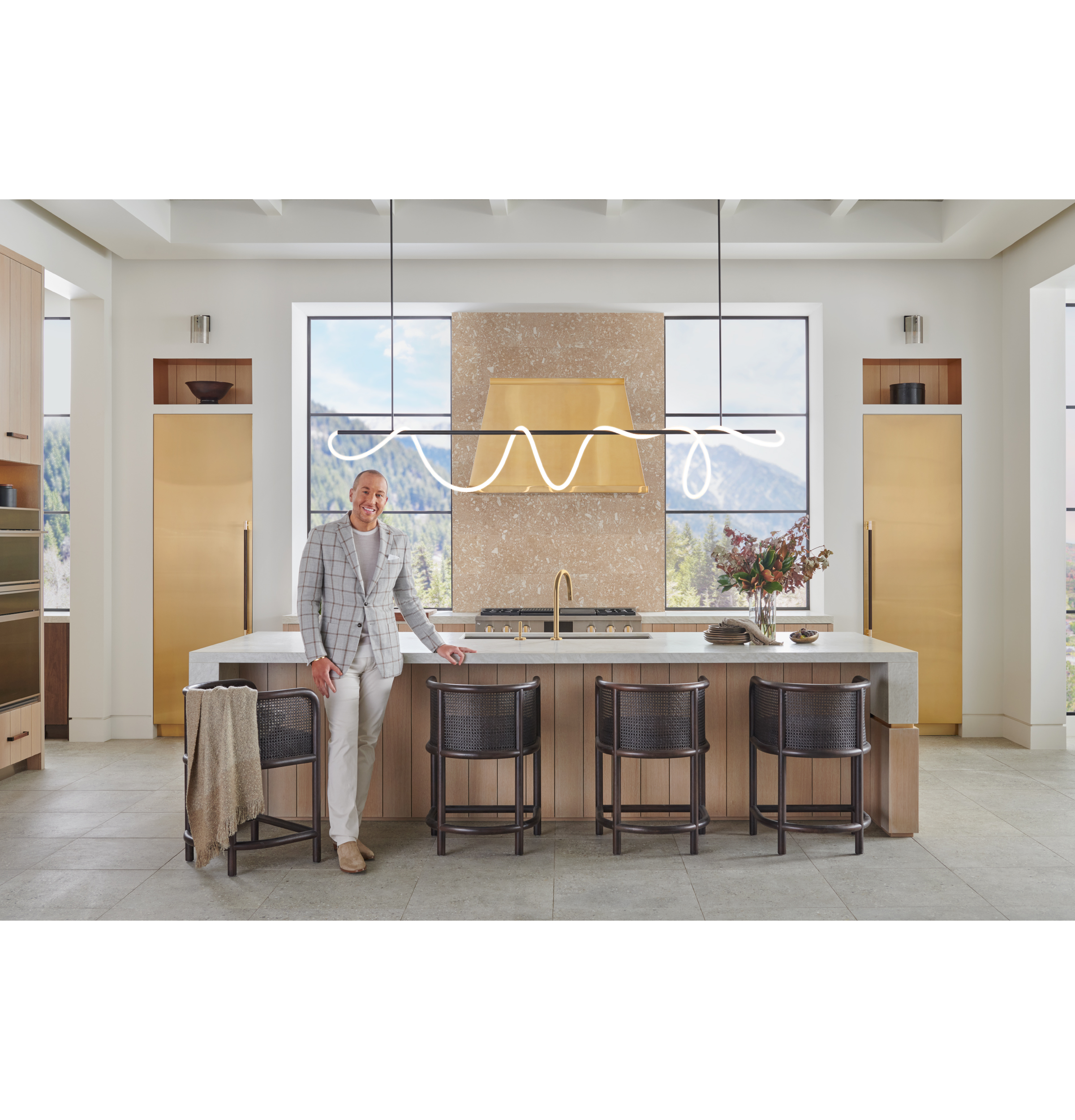 Monogram 30" RH Column Panel Brass Designer Collection ZK1BN304VRH