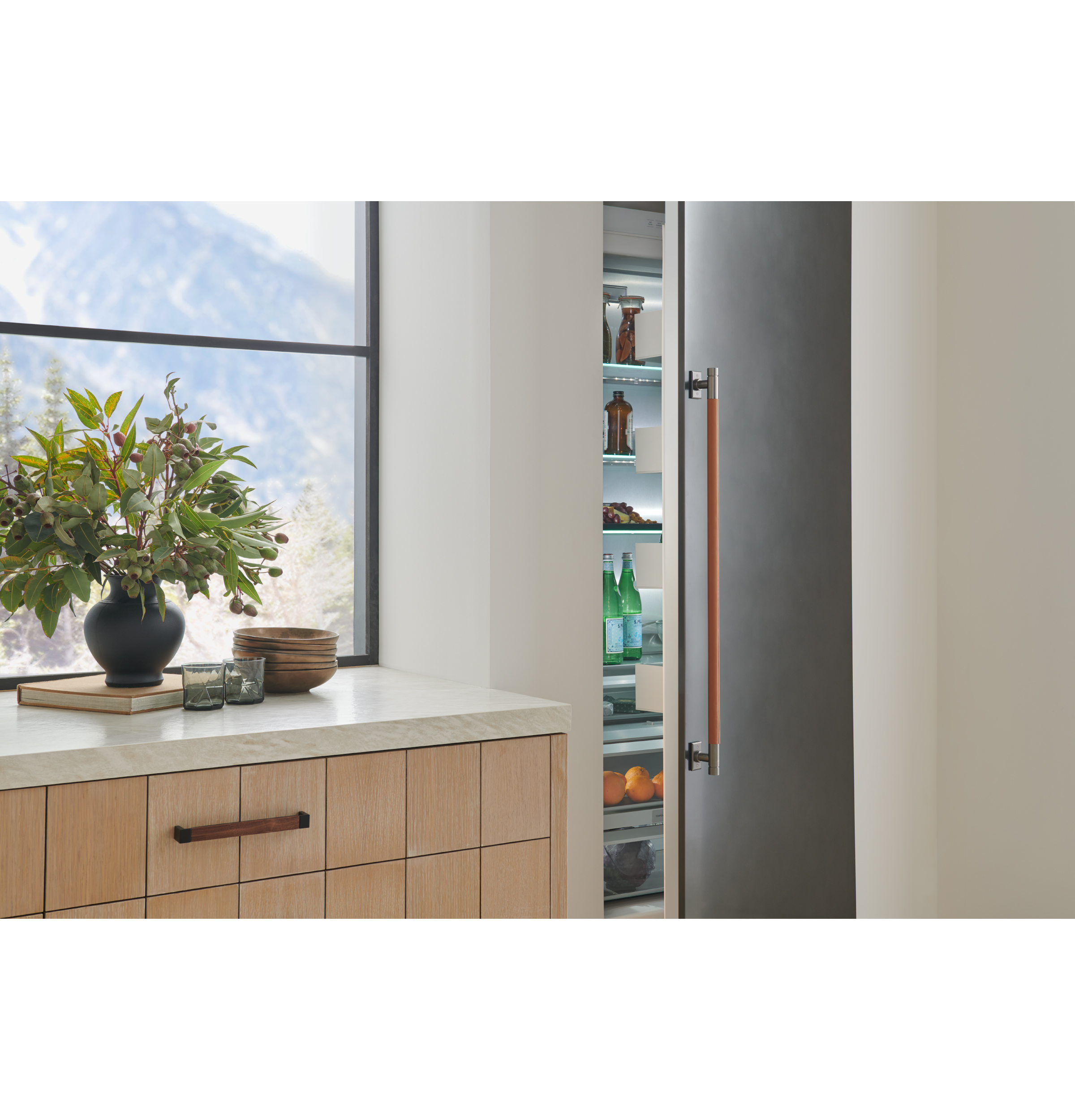 Monogram 30" LH Column Panel Titanium Designer Collection ZK1TN309VLH