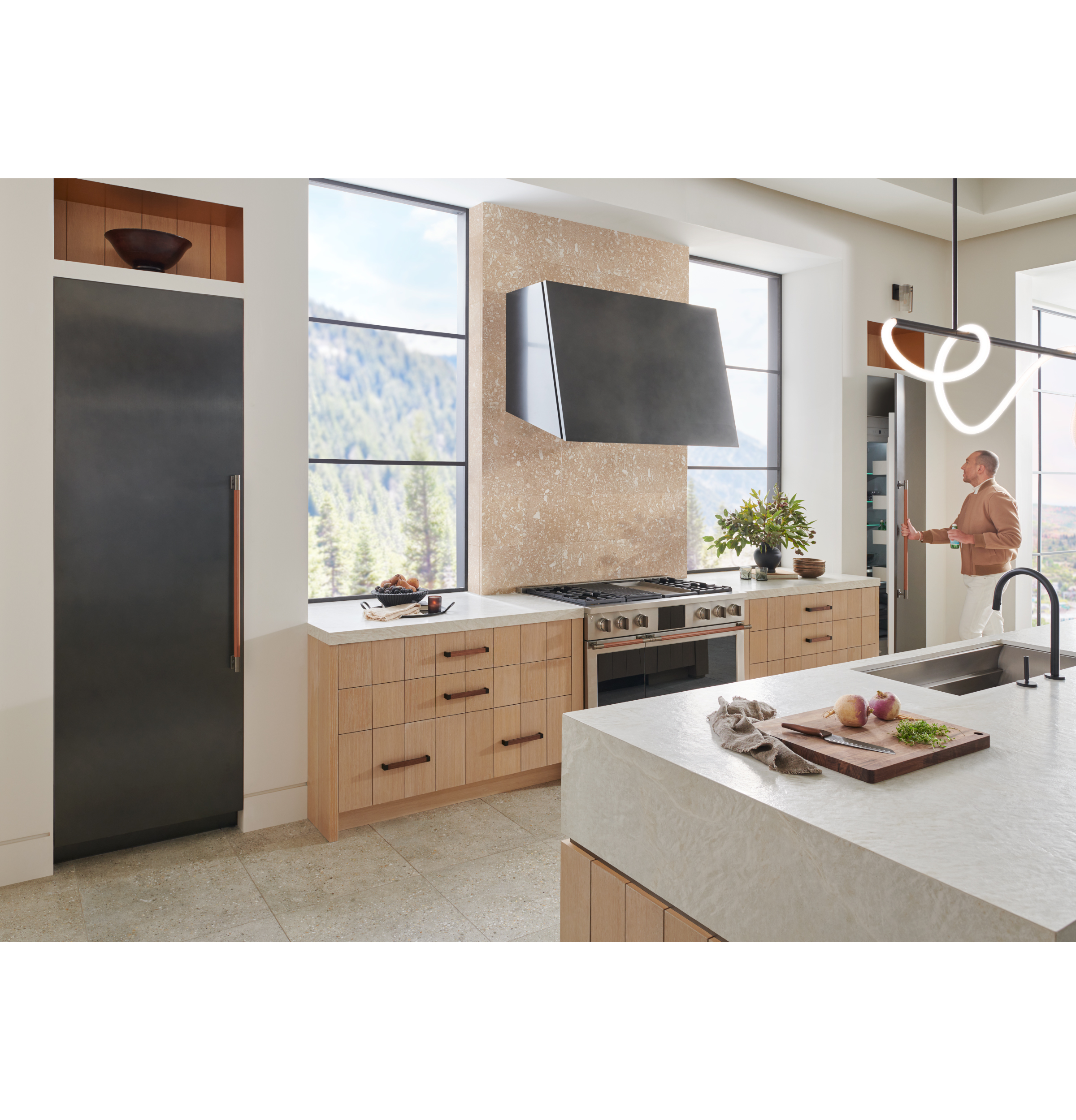 Monogram 30" LH Column Panel Titanium Designer Collection ZK1TN309VLH