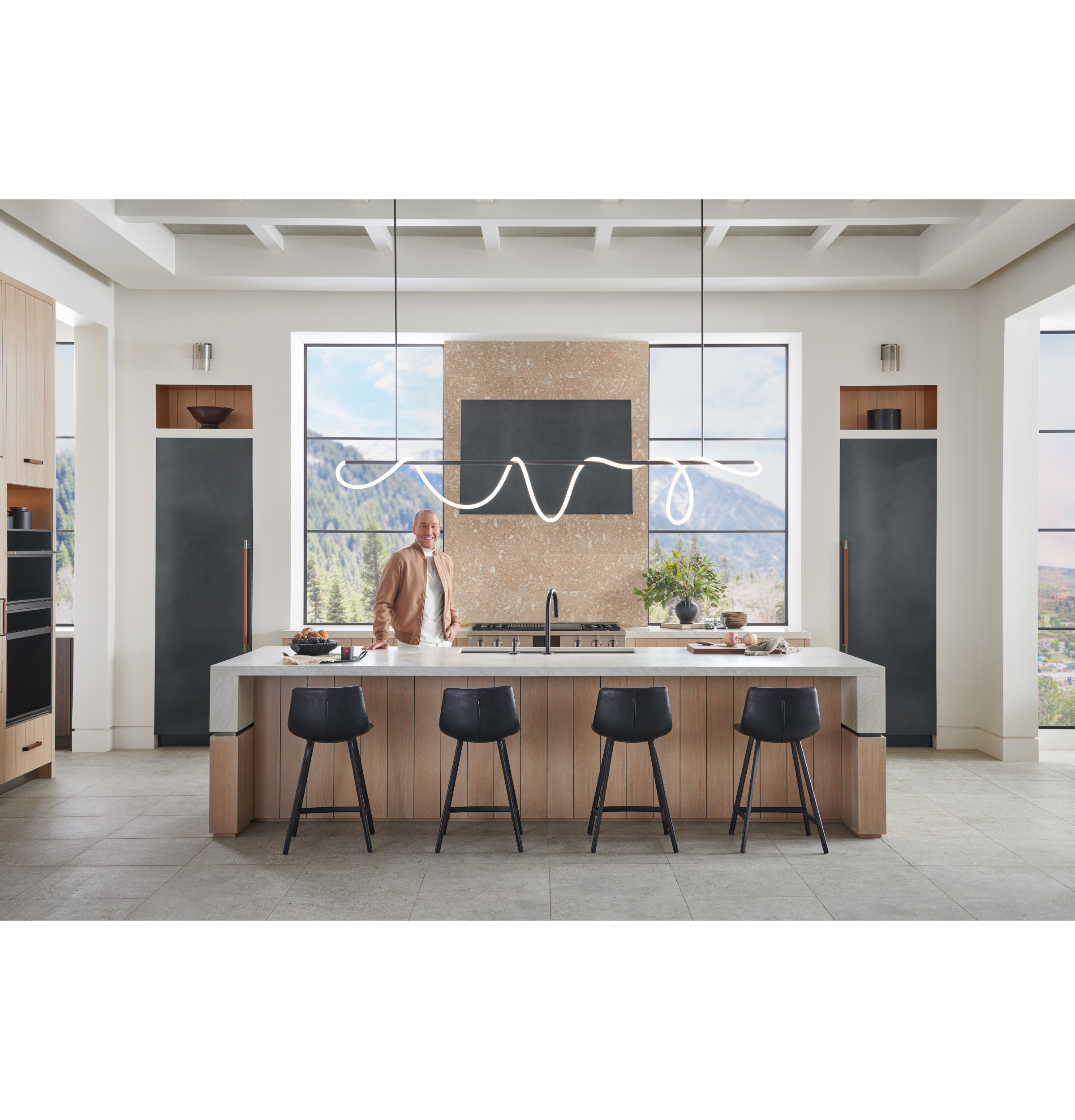 Monogram 36" RH Column Panel Titanium Designer Collection ZK1TN364VRH