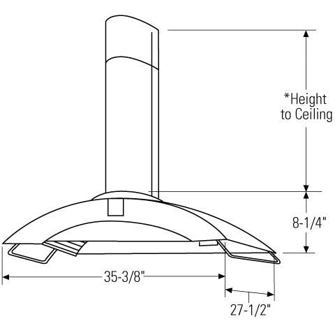 GE Monogram® 36" European-Style Island Vent Hood ZV850SB