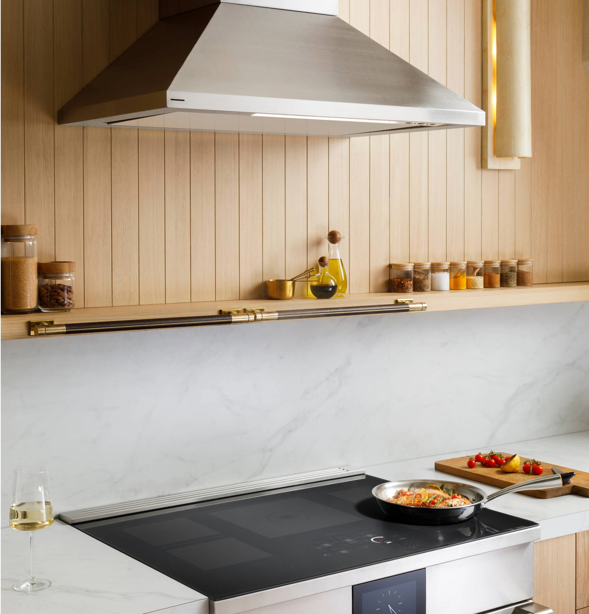 Monogram 48" Island Pyramid Chimney Vent Hood with Air Quality Sensors ZVIS481SRSS
