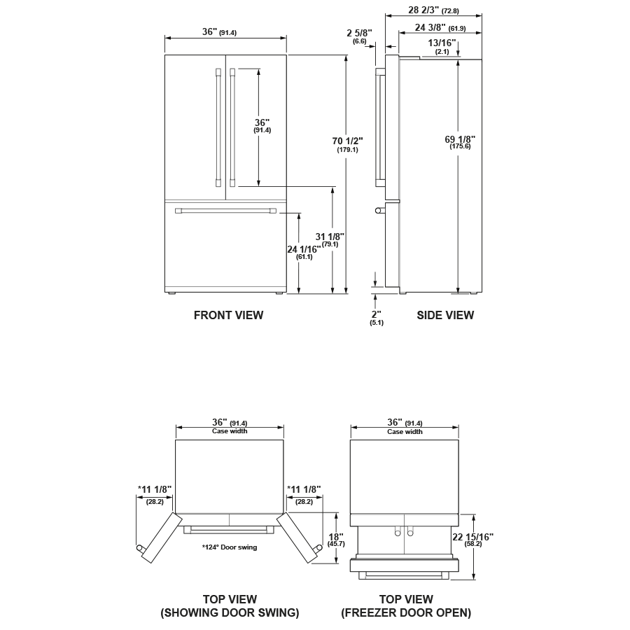 23.1 Cu. Ft. Counter-Depth French-Door Refrigerator ZWE23PSNSS