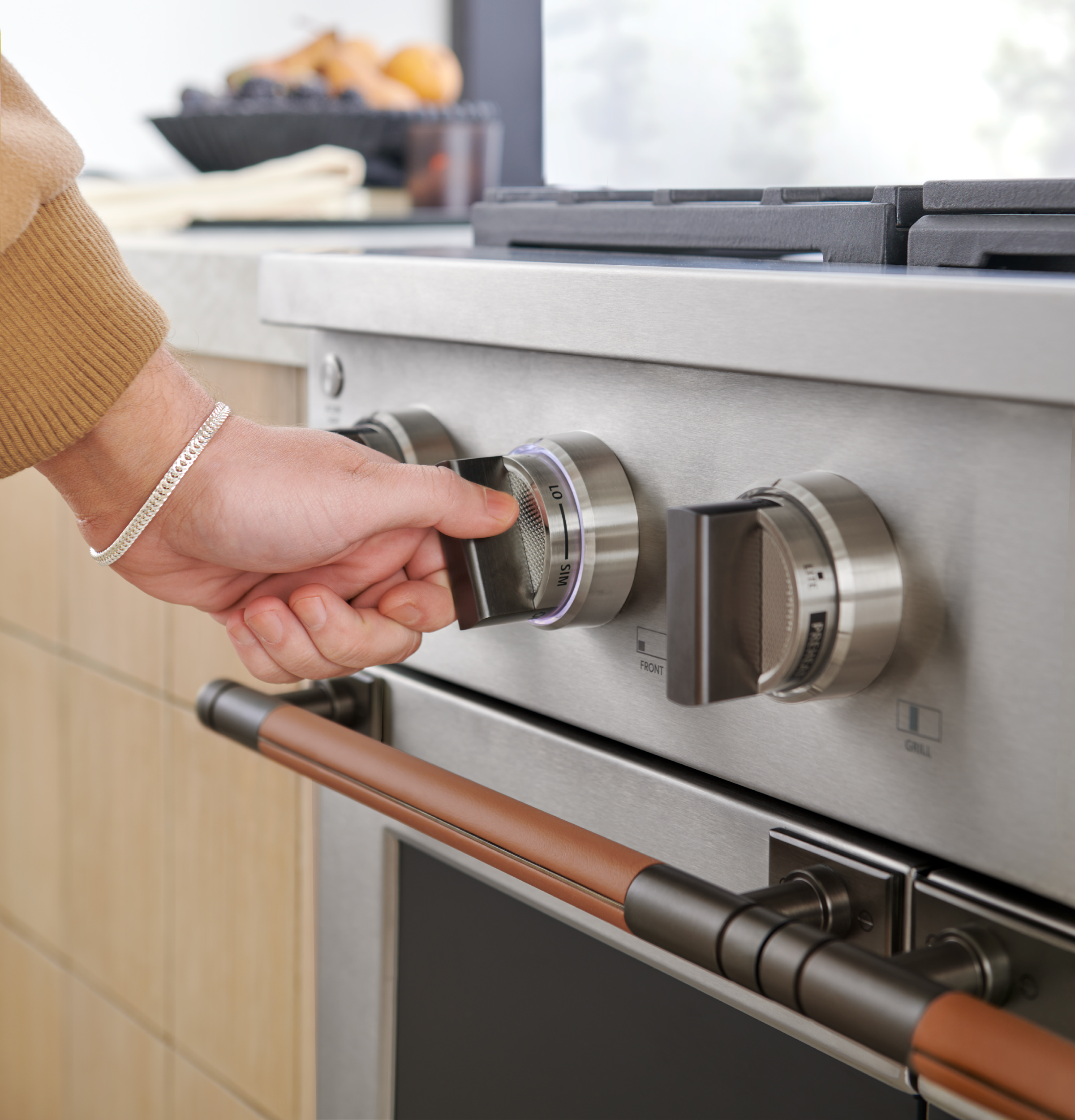 Monogram 48" Designer Collection Titanium Knobs for Pro Range ZXPR48KKTT1