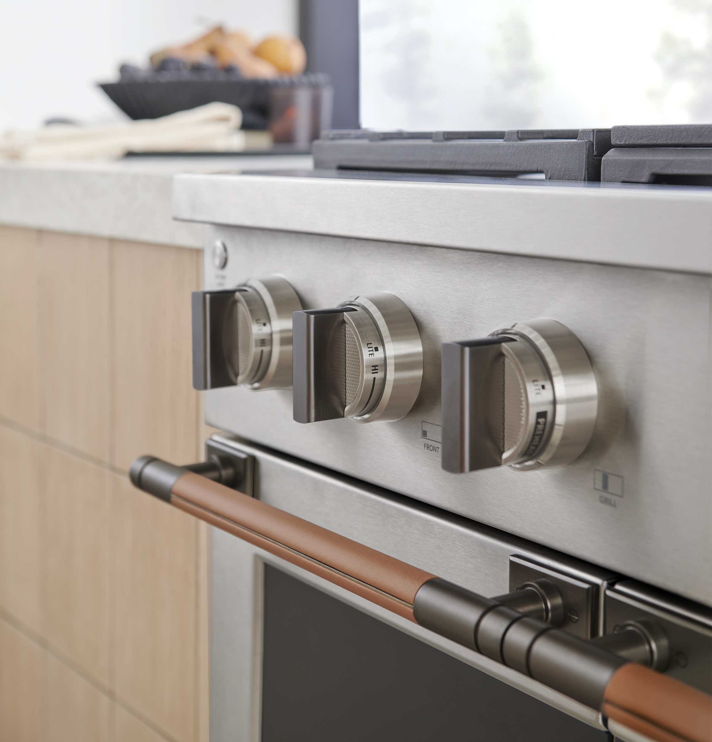 Monogram 48" Designer Collection Titanium Knobs for Pro Range ZXPR48KKTT1