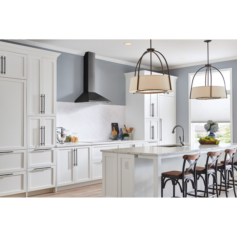 Elite EW48 Series 30-Inch Pyramidal Chimney Range Hood, 460 Max Blower CFM EW4830BLS