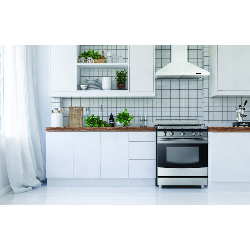 Elite EW48 Series 30-Inch Pyramidal Chimney Range Hood, 460 Max Blower CFM EW4830WH
